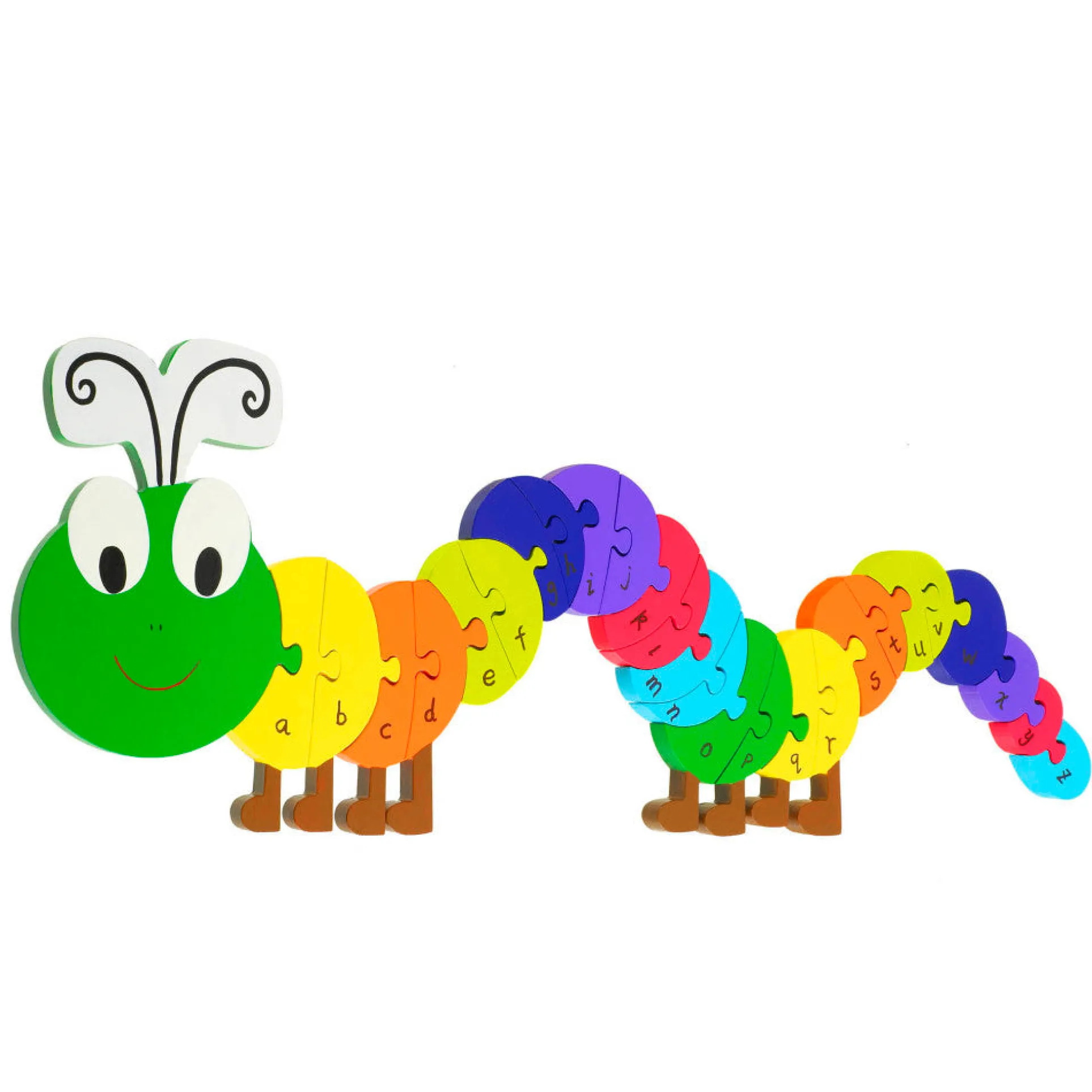 Orange Tree Toys Caterpillar Alphabet Puzzle - 27 Piece Wooden Educational Toy for Toddlers