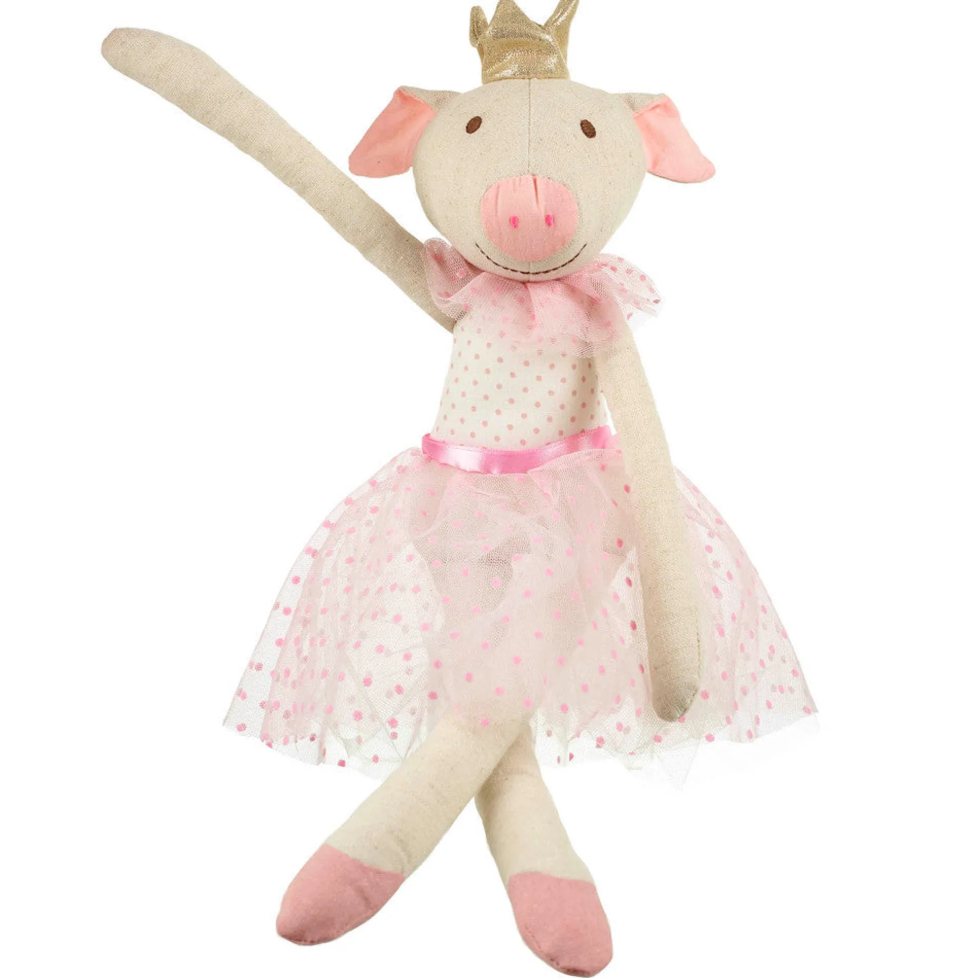 Orange Tree Toys Small Pig Princess Ballerina Rag Doll - Ages 0mo+