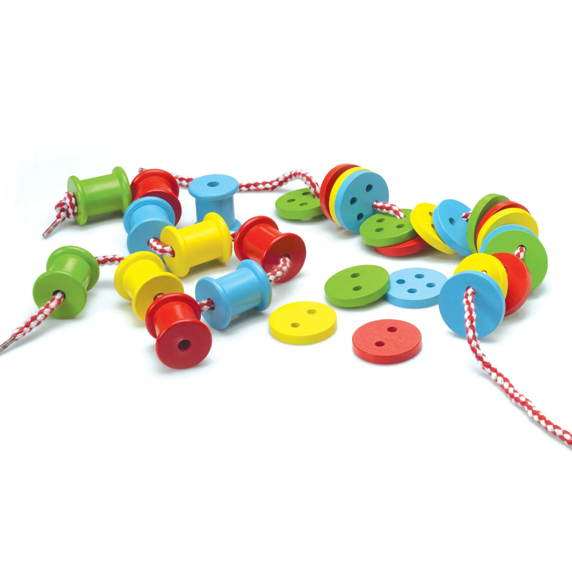 Original Toy Company Colorful Threading Buttons & Spools Set - Creative Play