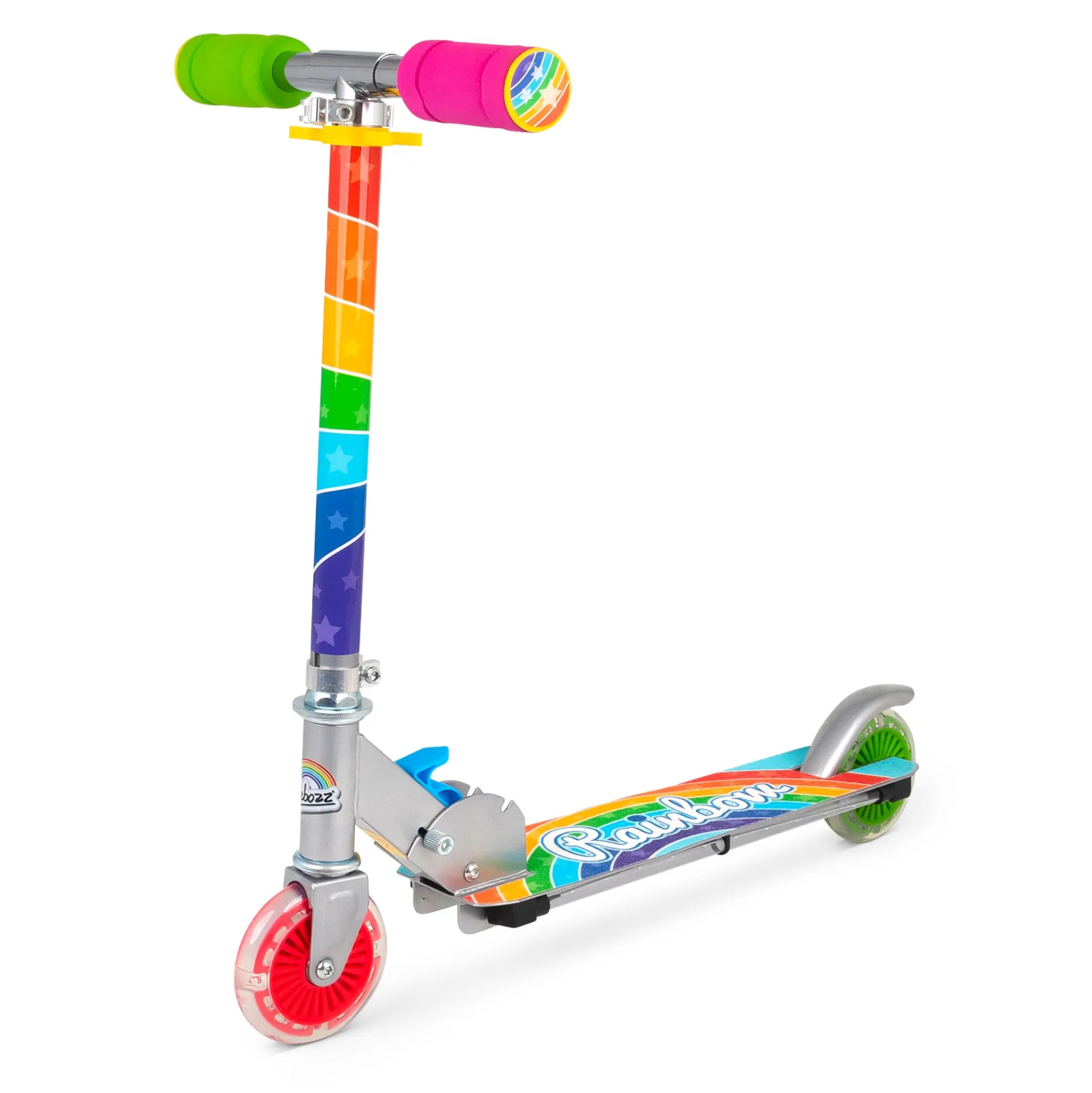 Ozbozz Flashing Scooter - Rainbow Delight with Light-Up Magic