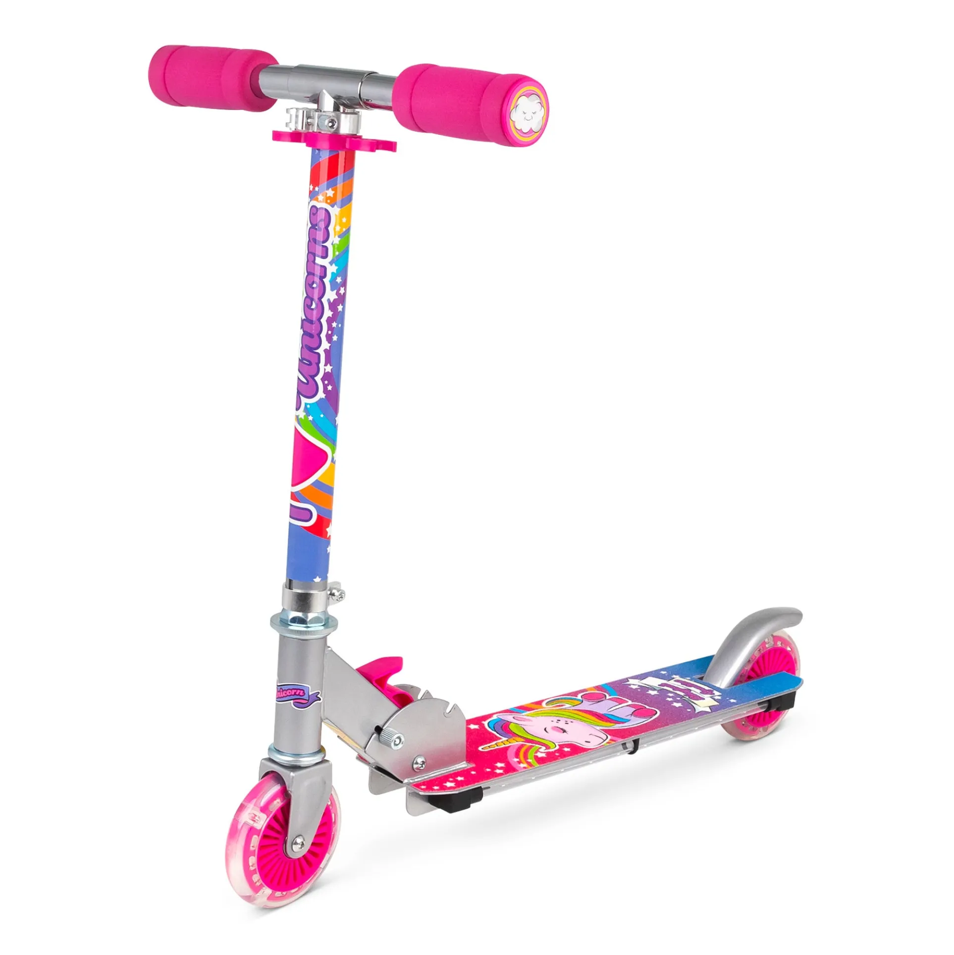 Ozbozz Flashing Scooter - Unicorn Sparkles with Light-Up Marvels