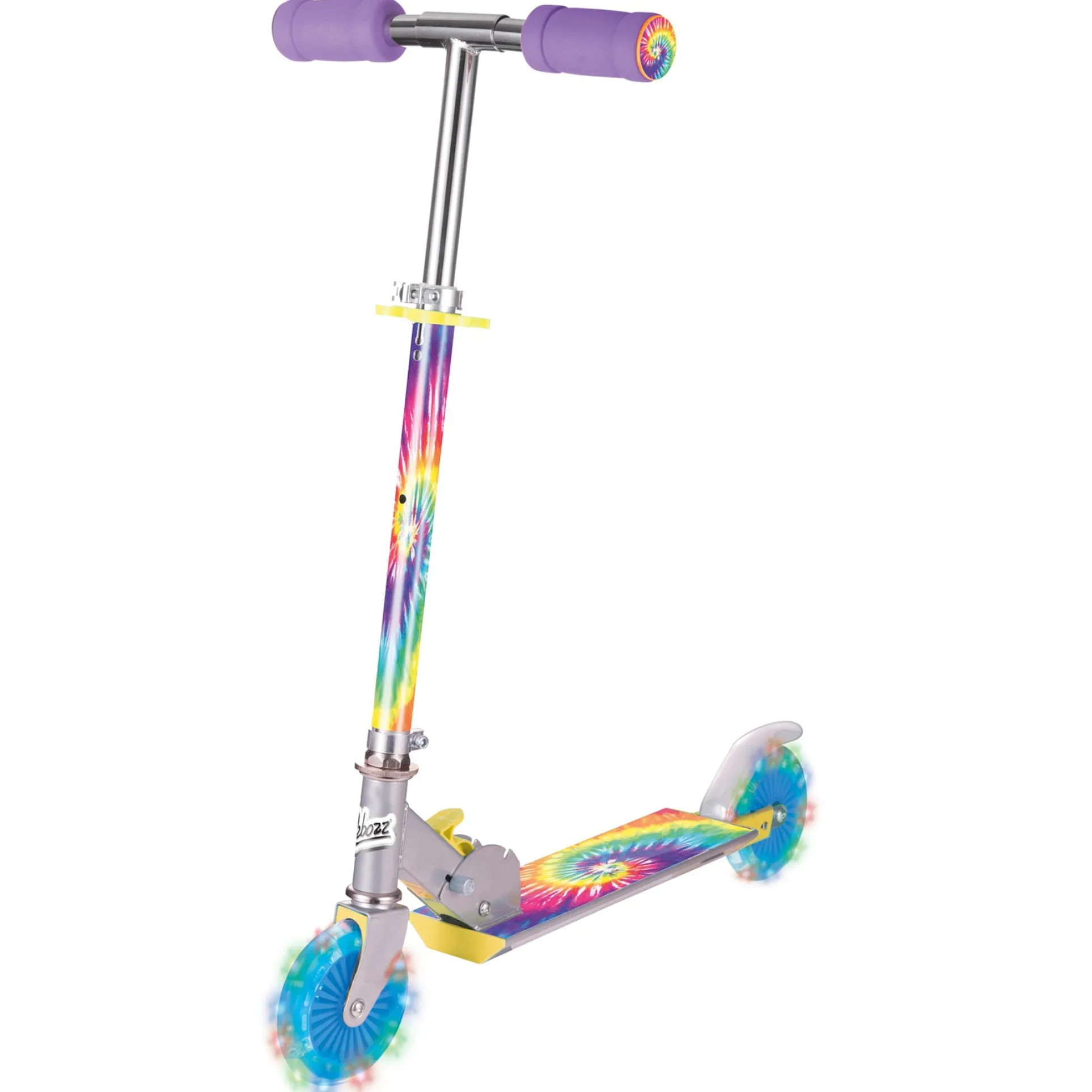 Ozbozz Tie-Dye Foldable Scooter with Light-Up Wheels