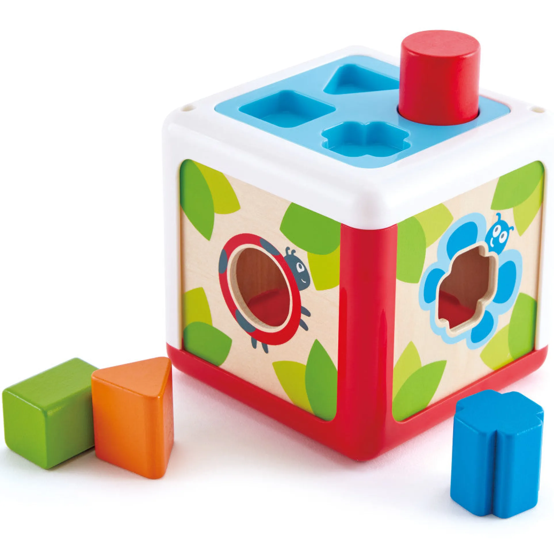 Hape Garden Critters Wooden Shape Sorting Box – 4 Shape Blocks