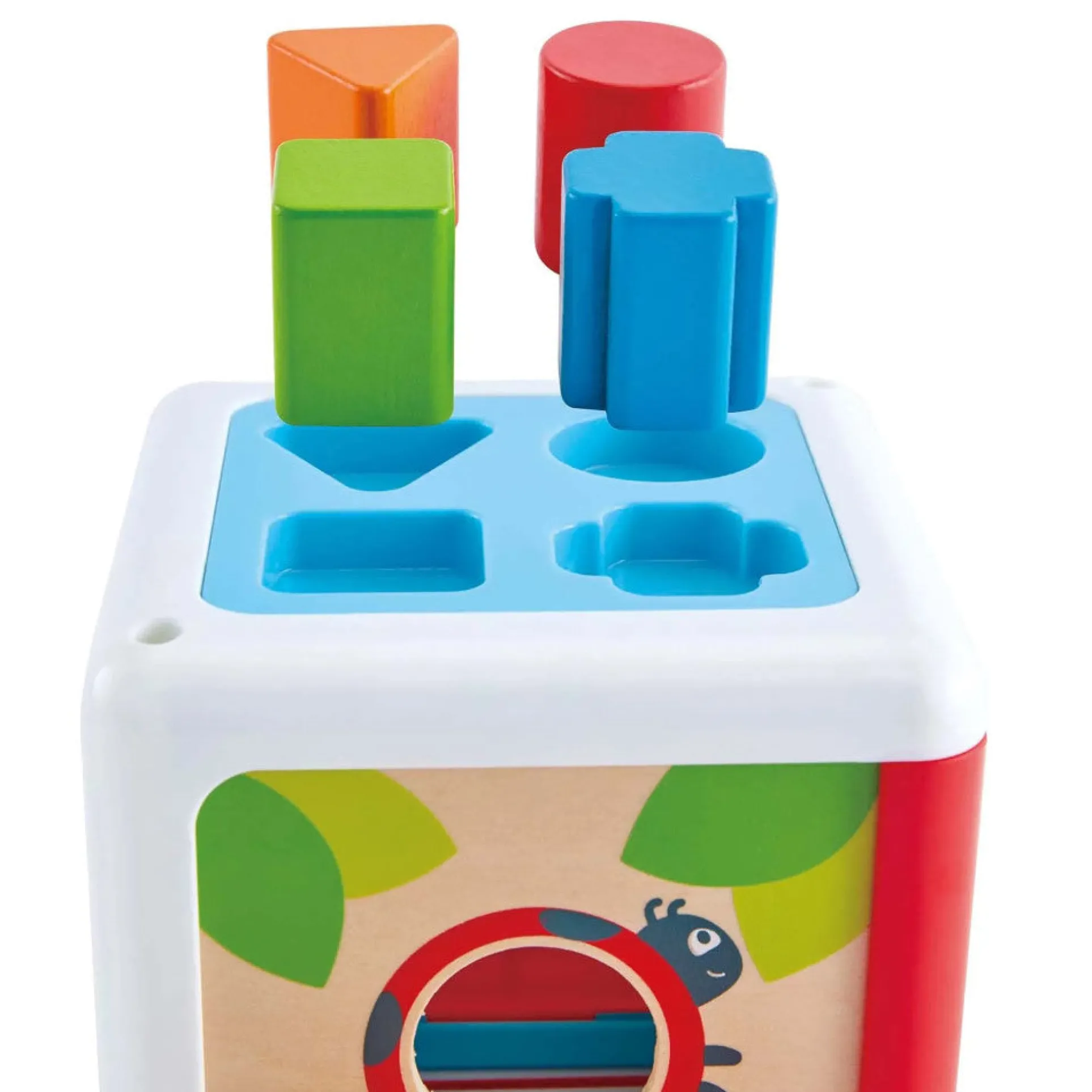 Hape Garden Critters Wooden Shape Sorting Box – 4 Shape Blocks