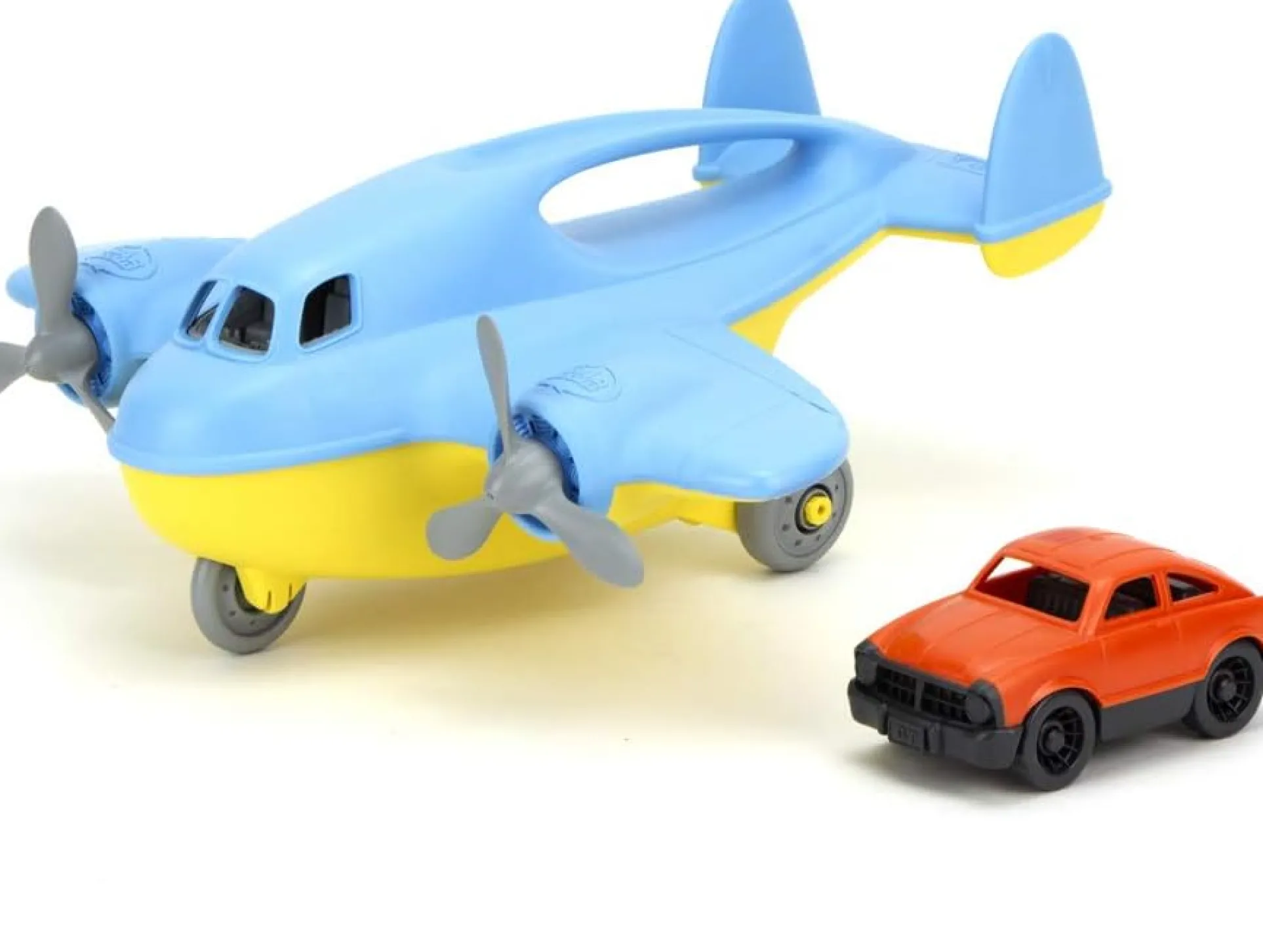 Green Toys Eco-Friendly Blue Cargo Plane with Mini Car - Toddler Play Vehicle