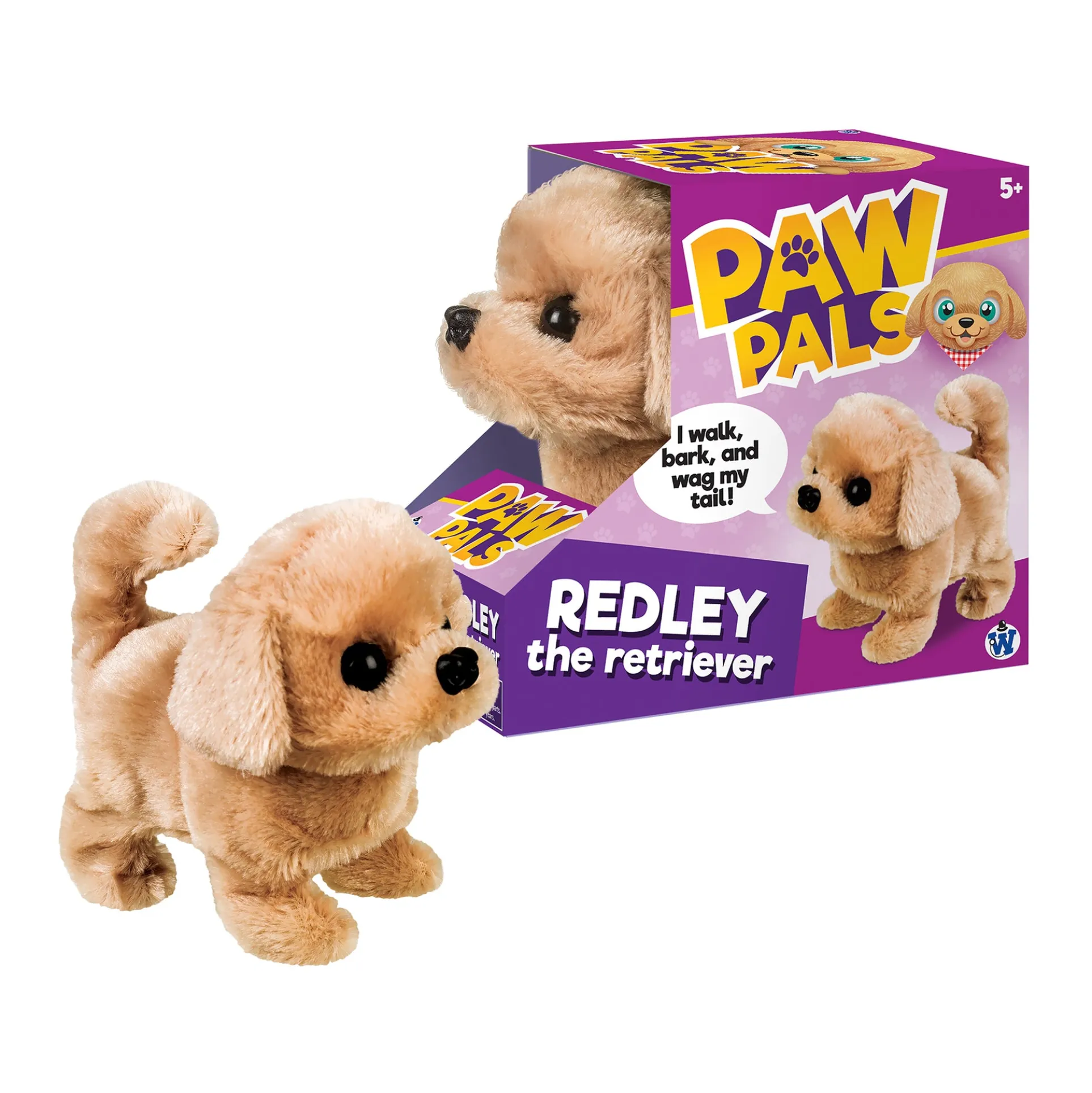Paw Pals 6 inch Interactive Redley the Retriever Plush Toy