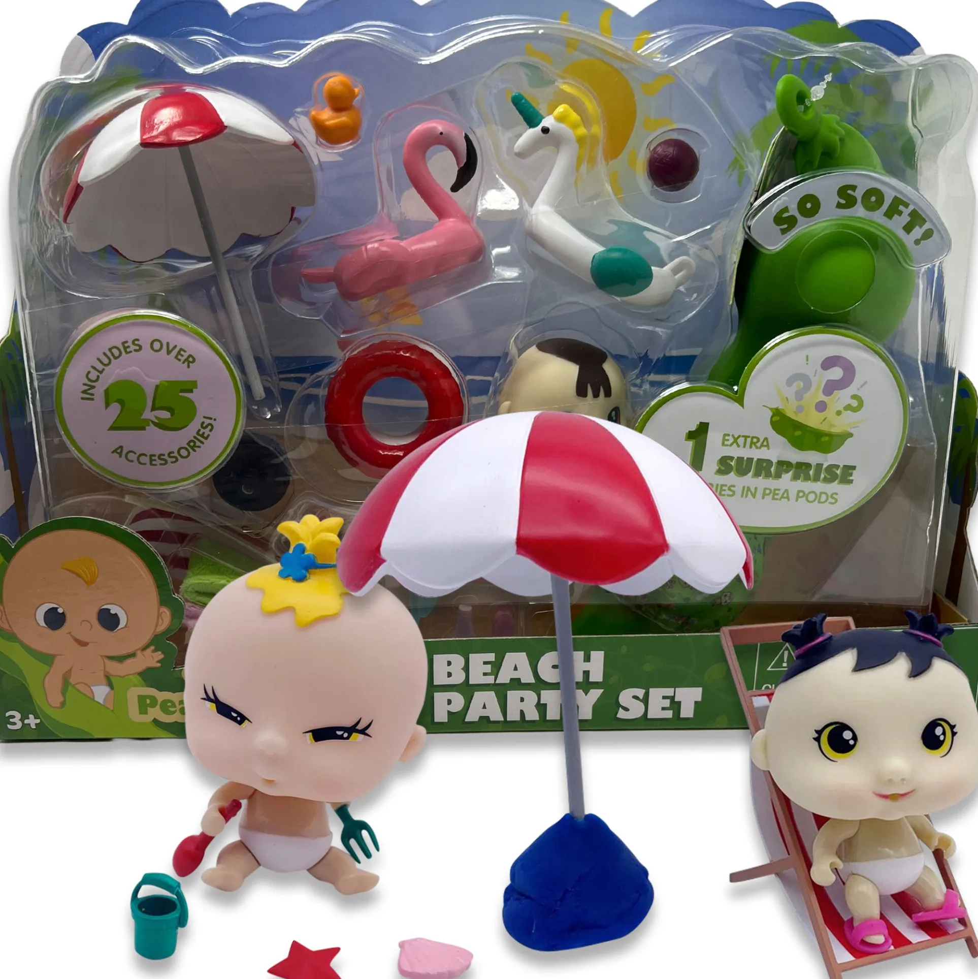Pea Pod Babies Beach Party Set – 26pc Mini Doll Extravaganza
