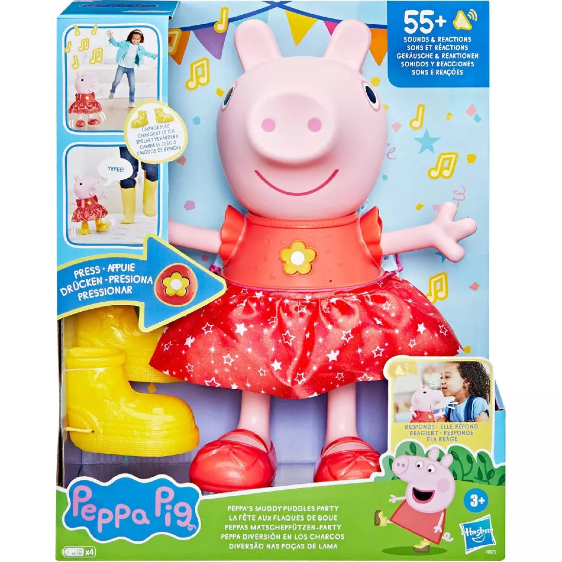 Peppa Muddy Puddles Party Doll - Interactive 12-Inch Toy