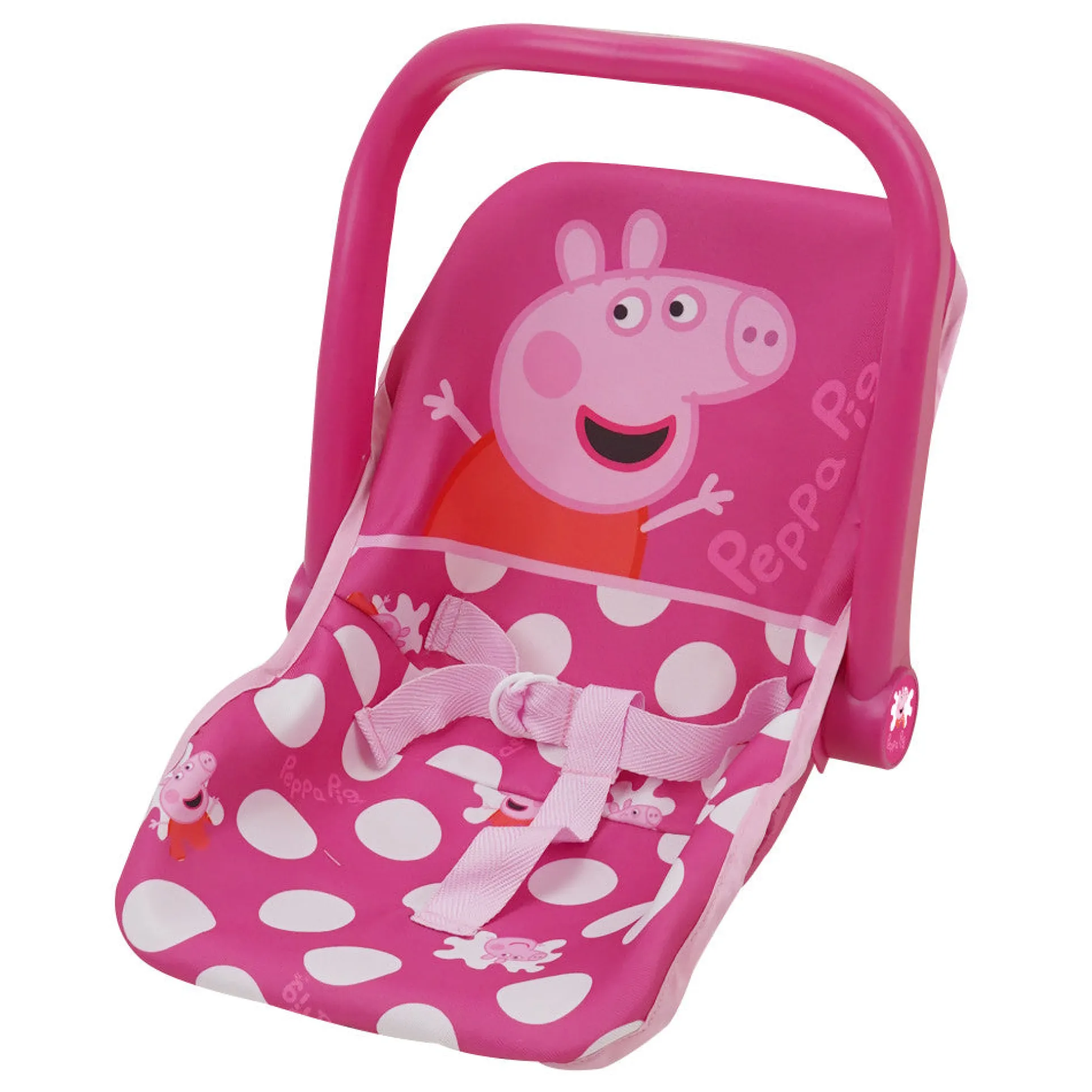 Peppa Pig Baby Doll Car Seat Playset - Pink & White Dots