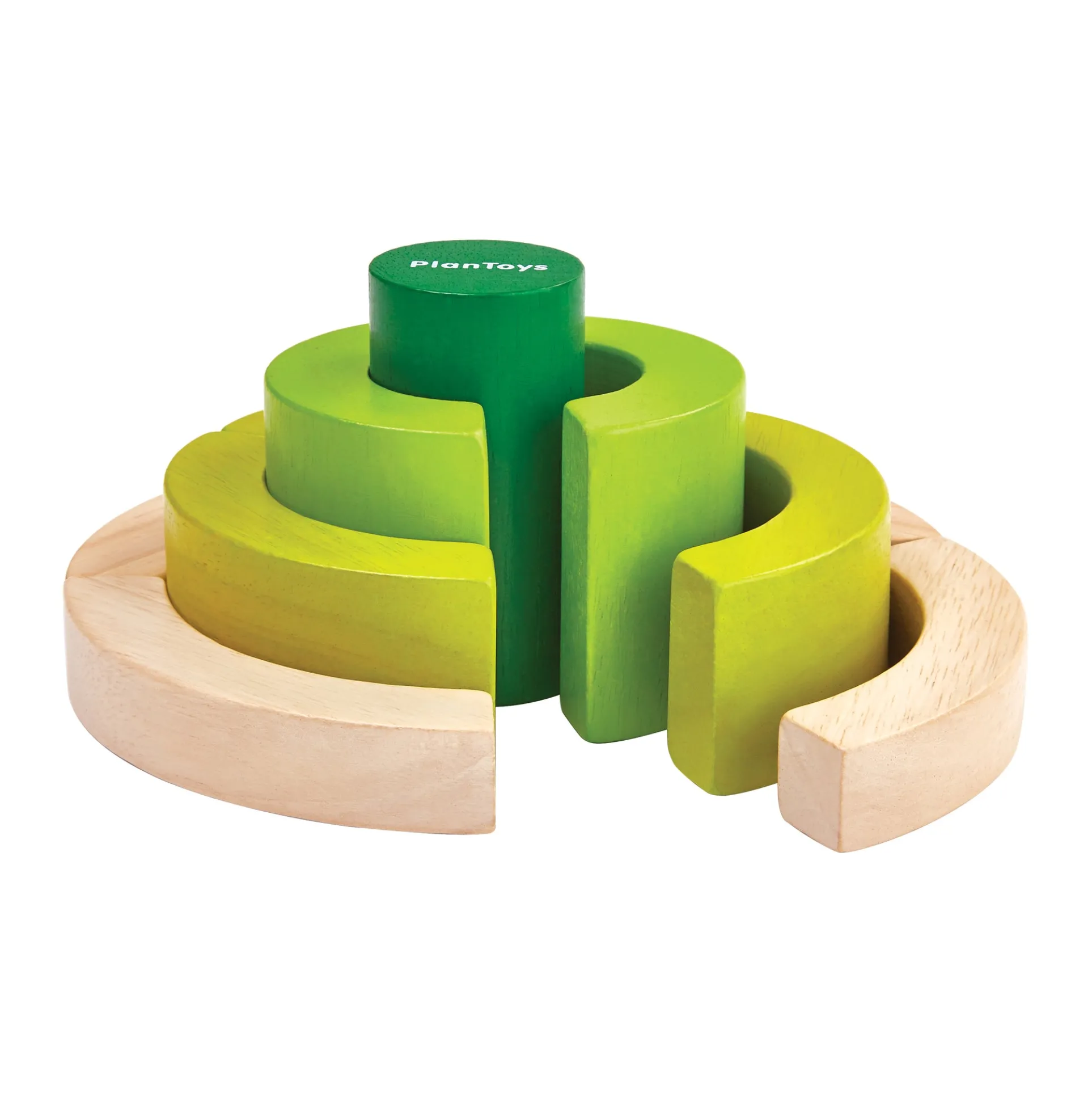 Plan Toys Colorful Curve Blocks Set - Educational Circle Building Game