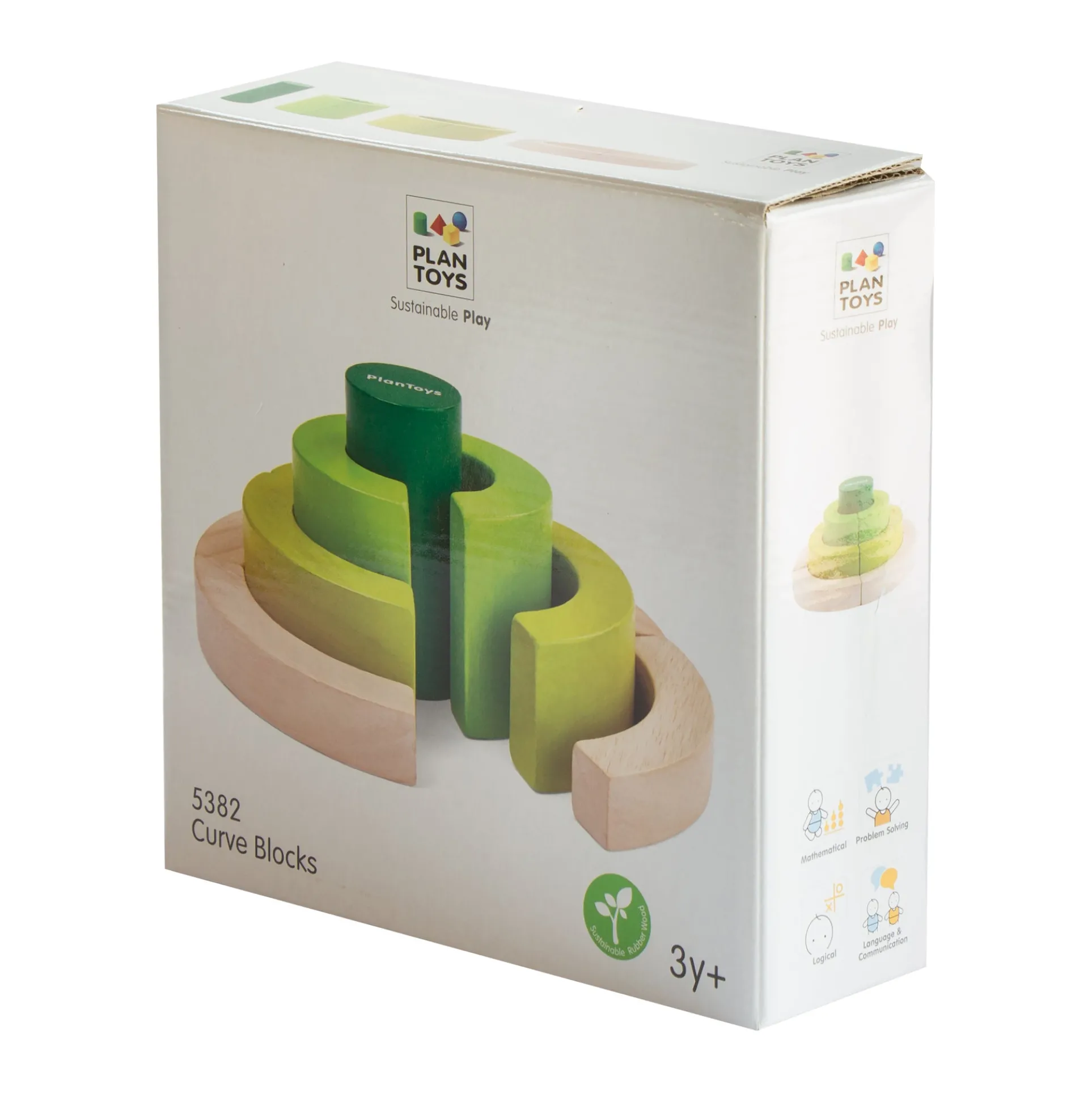 Plan Toys Colorful Curve Blocks Set - Educational Circle Building Game