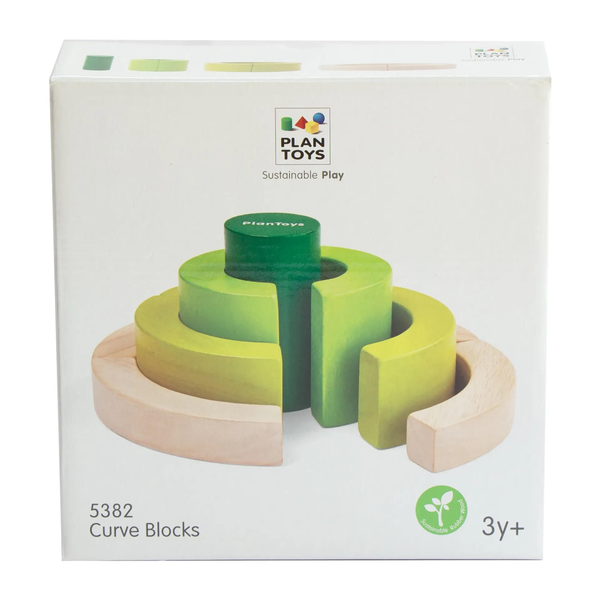Plan Toys Colorful Curve Blocks Set - Educational Circle Building Game