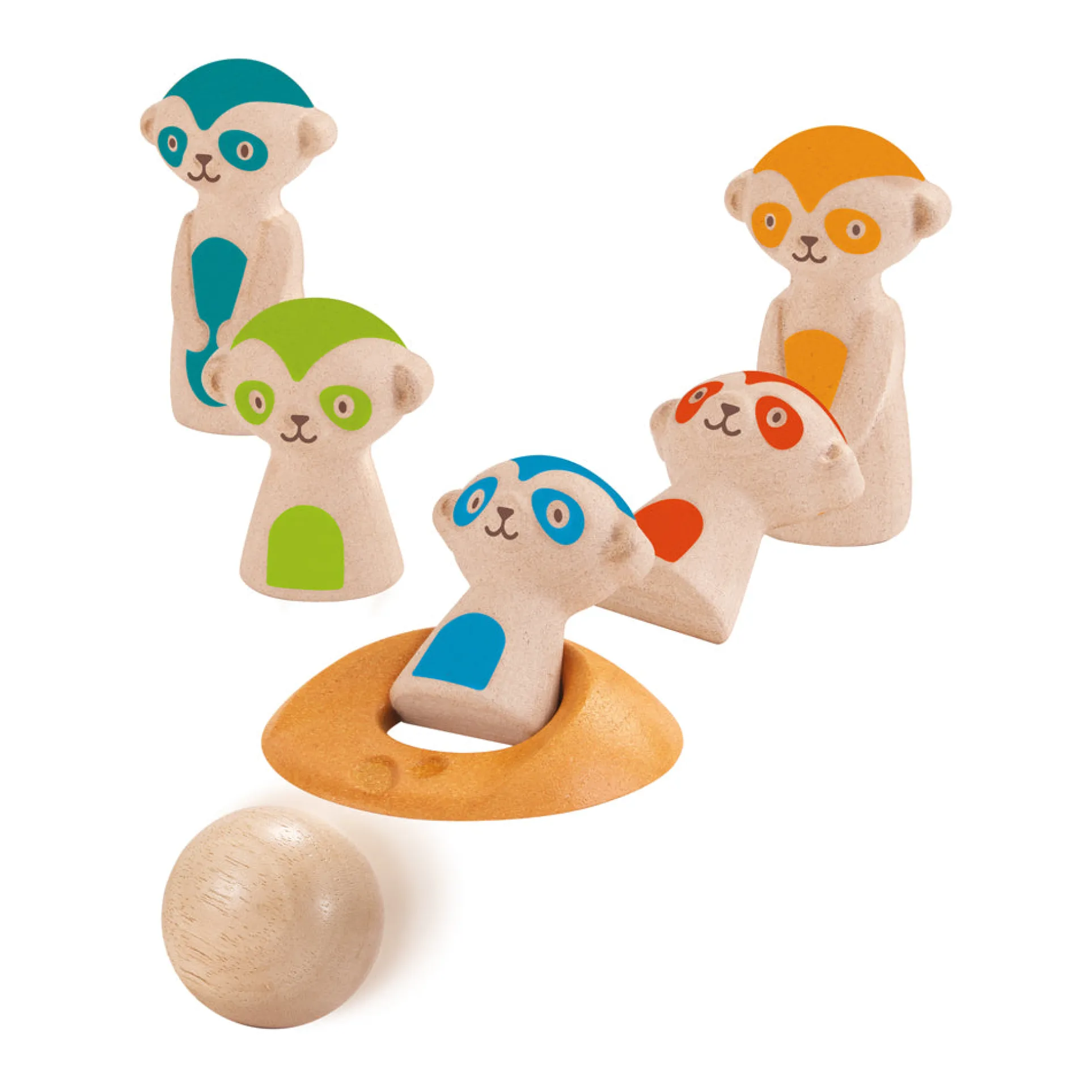Plan Toys Meerkat Bowling Set - Eco-Friendly Wooden Outdoor Game