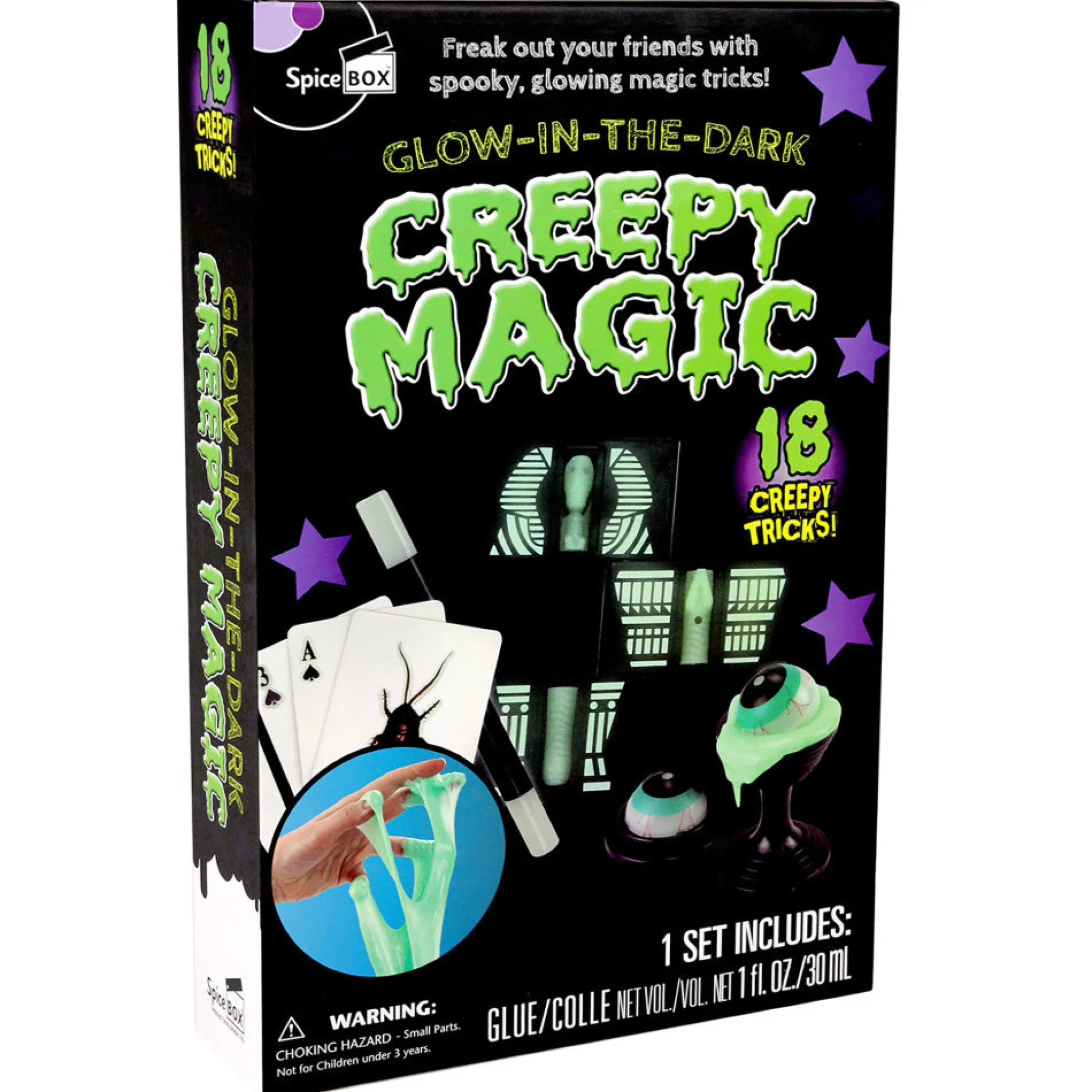 Play Box Creepy Magic Glow-In-The-Dark Magic Set, 18 Tricks, Ages 8+