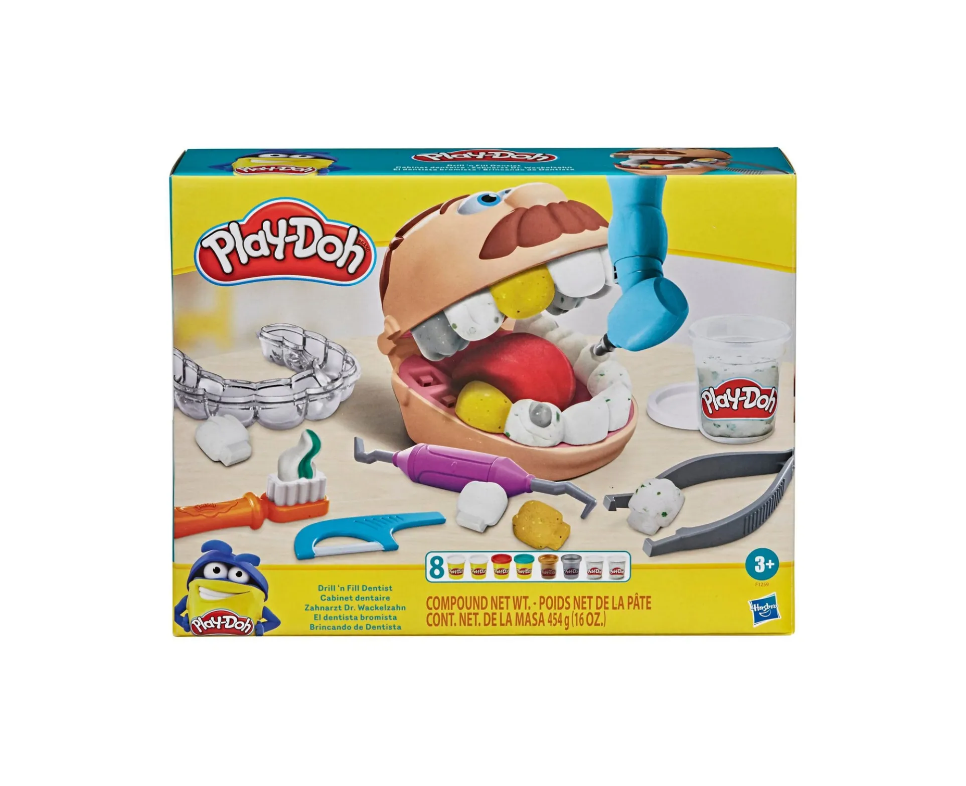Play-Doh Drill 'n Fill Dentist Toy Set with Dental Tools and Non-Toxic Dough
