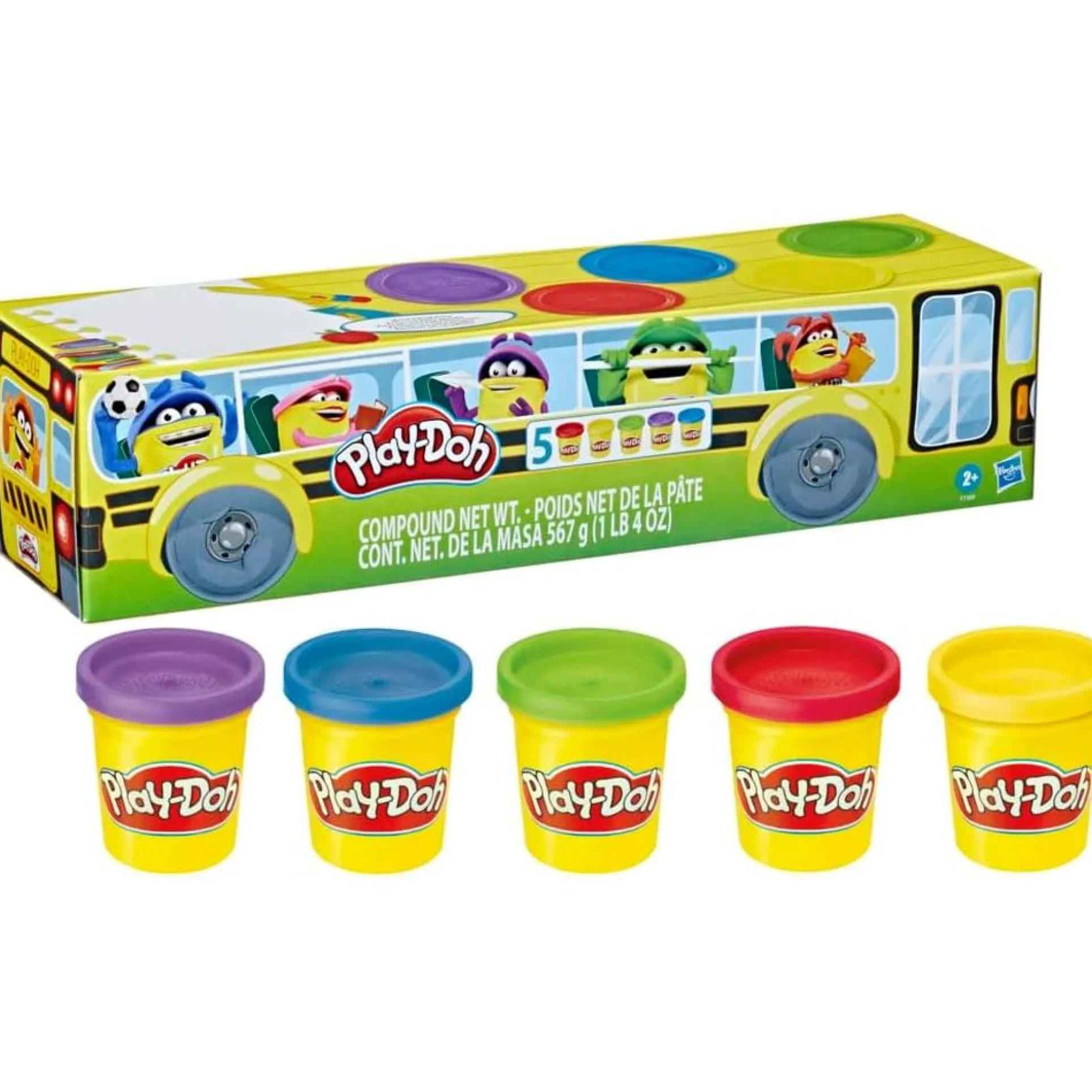 Play-Doh Vibrant Colors Multi-Pack - 5 Cans for Creative School Projects