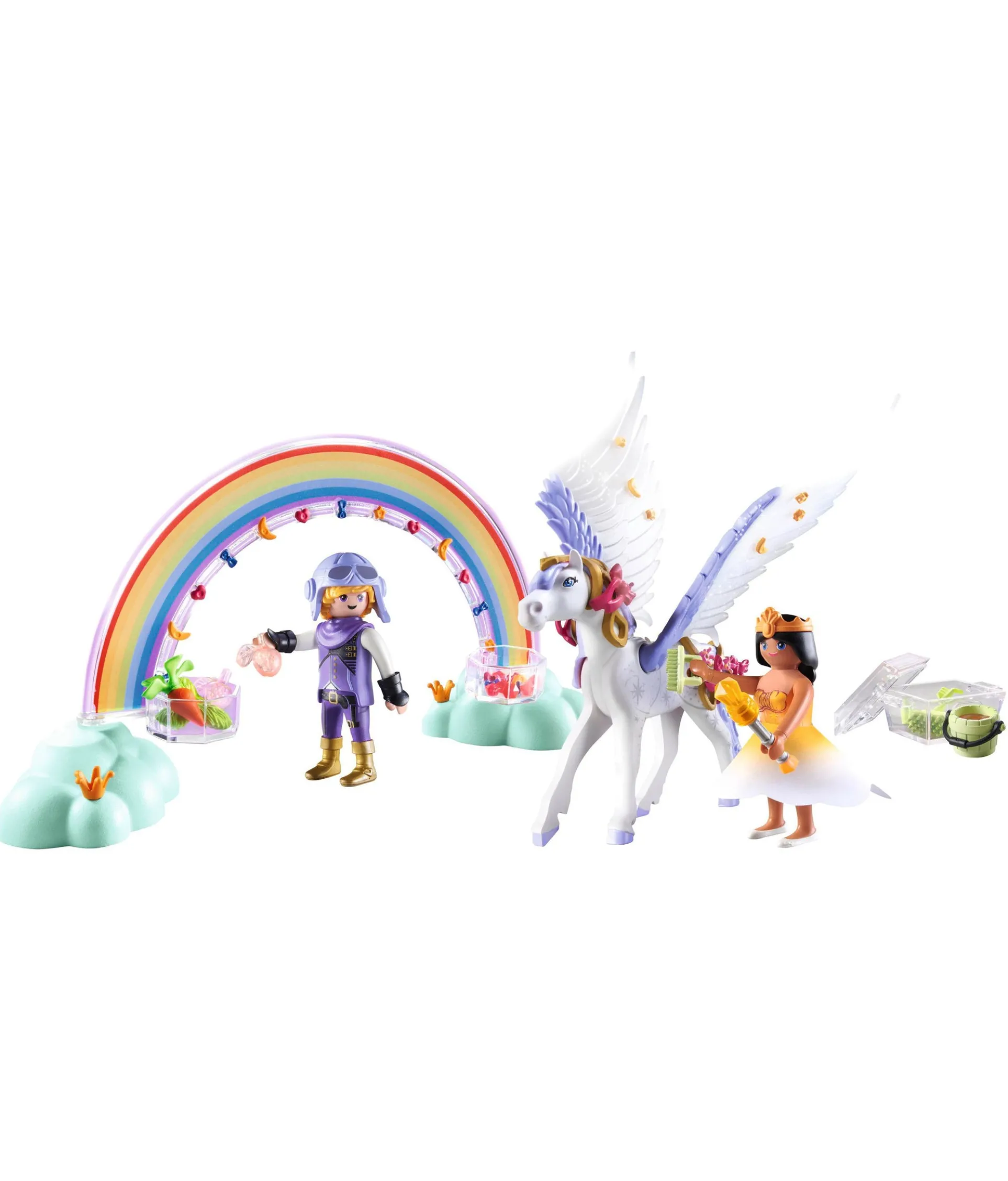 PLAYMOBIL Princess Magic Pegasus with Rainbow Care Set, 85 Pieces