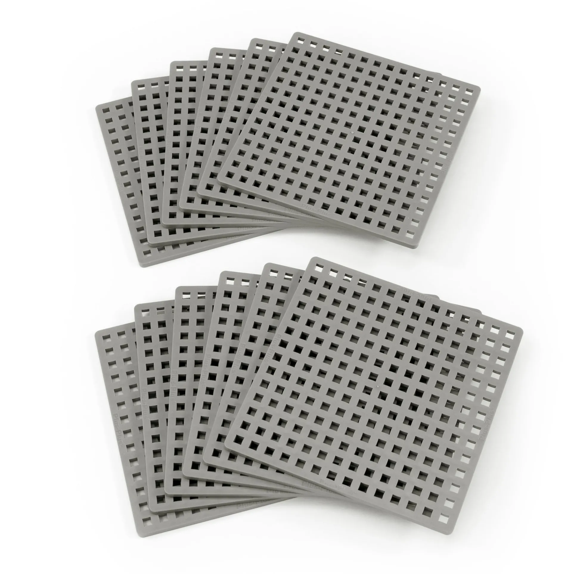 Plus-Plus Baseplates Classroom Pack, 12 Gray Building Platforms
