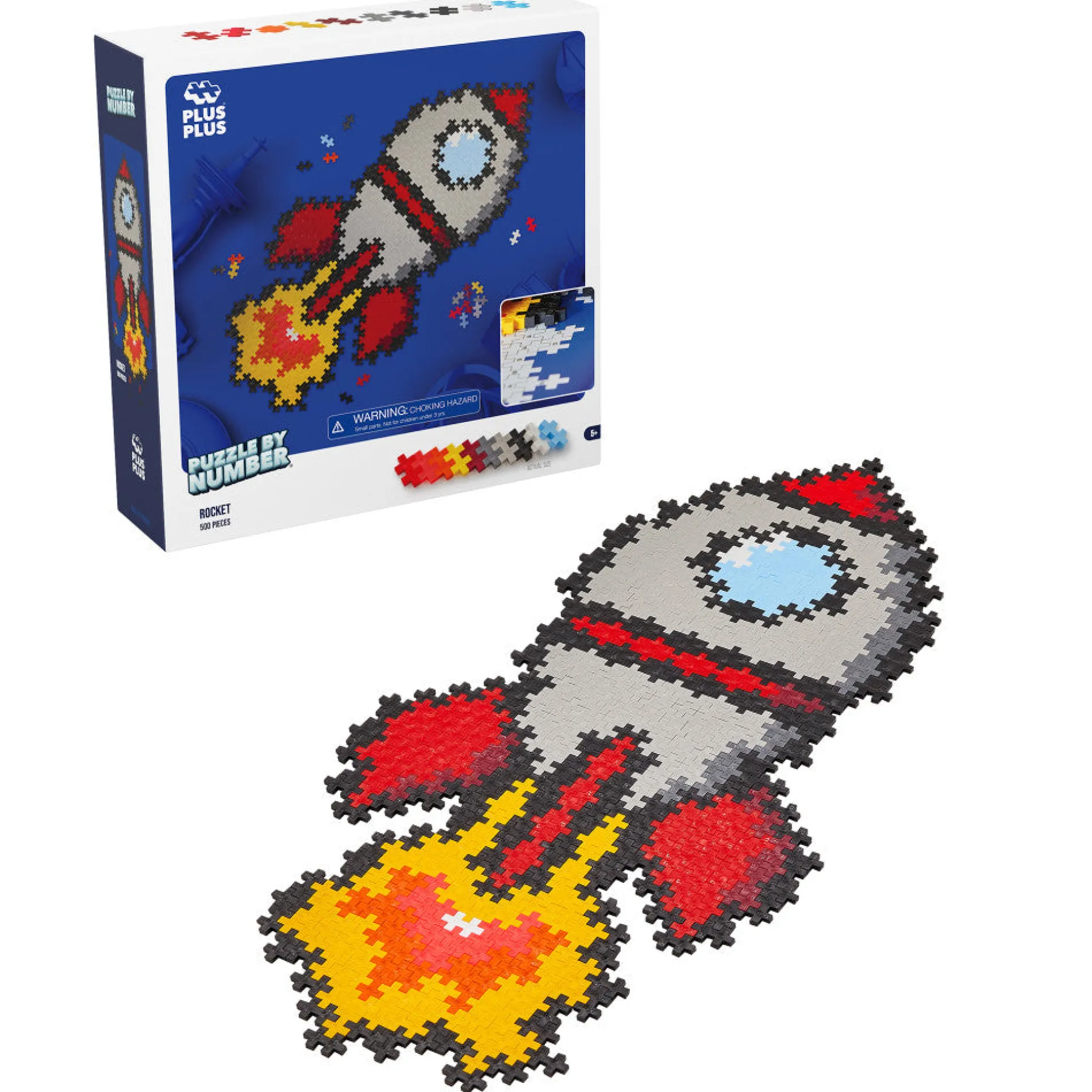 Plus-Plus Puzzle by Number Rocket - 500 Piece Creative Set for Kids Ages 5+
