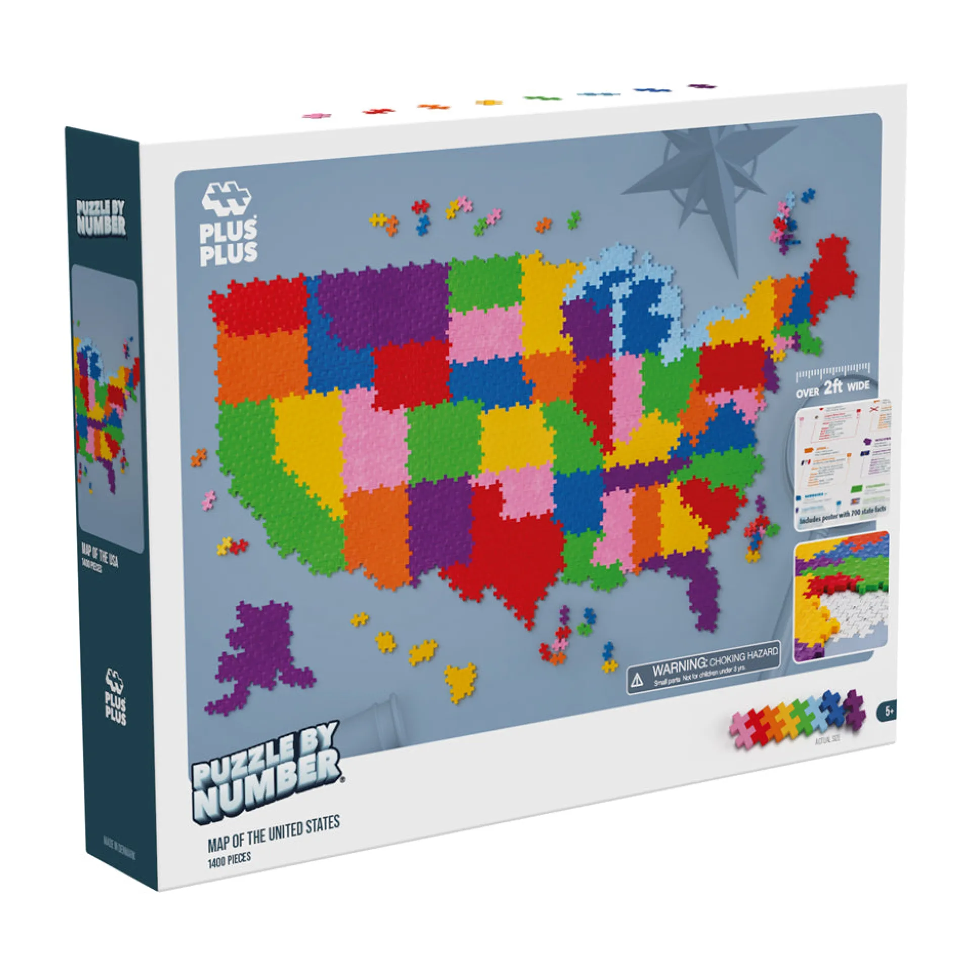 Plus-Plus USA Map Puzzle by Number - 1400 pc