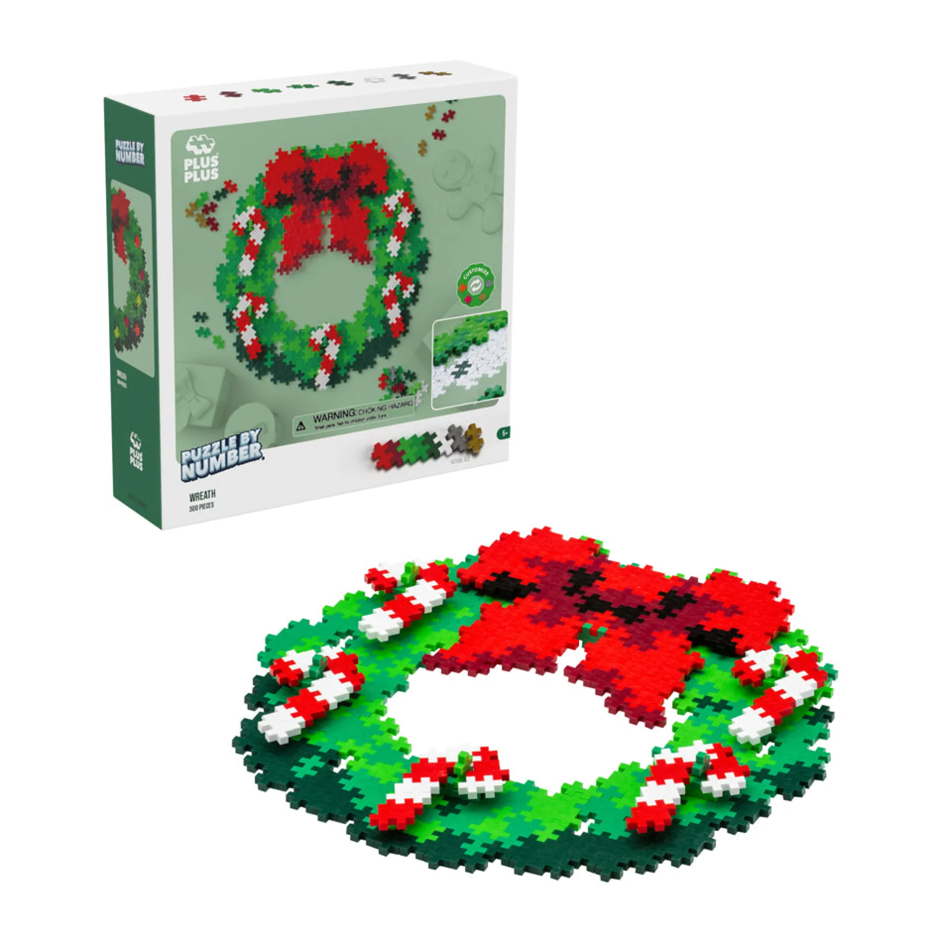 Plus-Plus Wreath Puzzle By Number - 500 pc
