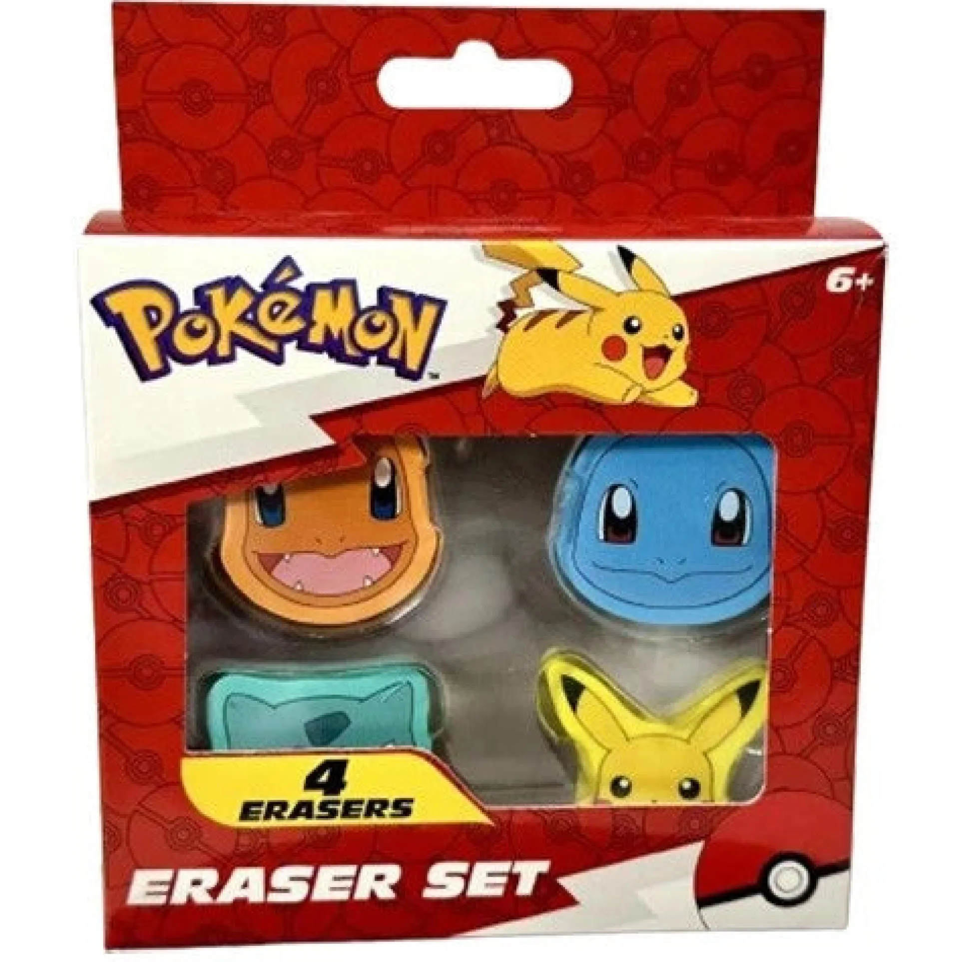 Pokemon 4-Pack Shaped Eraser Collection