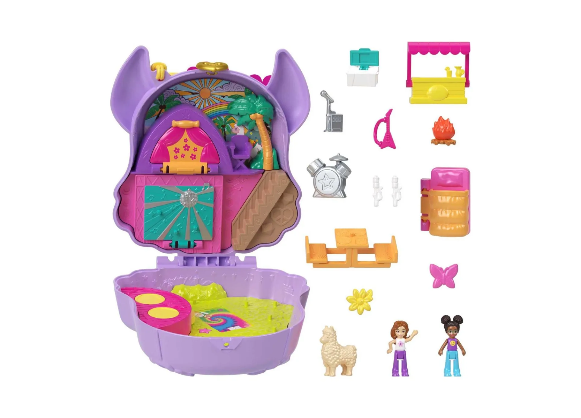 Polly Pocket Camp Adventure Llama Compact Playset