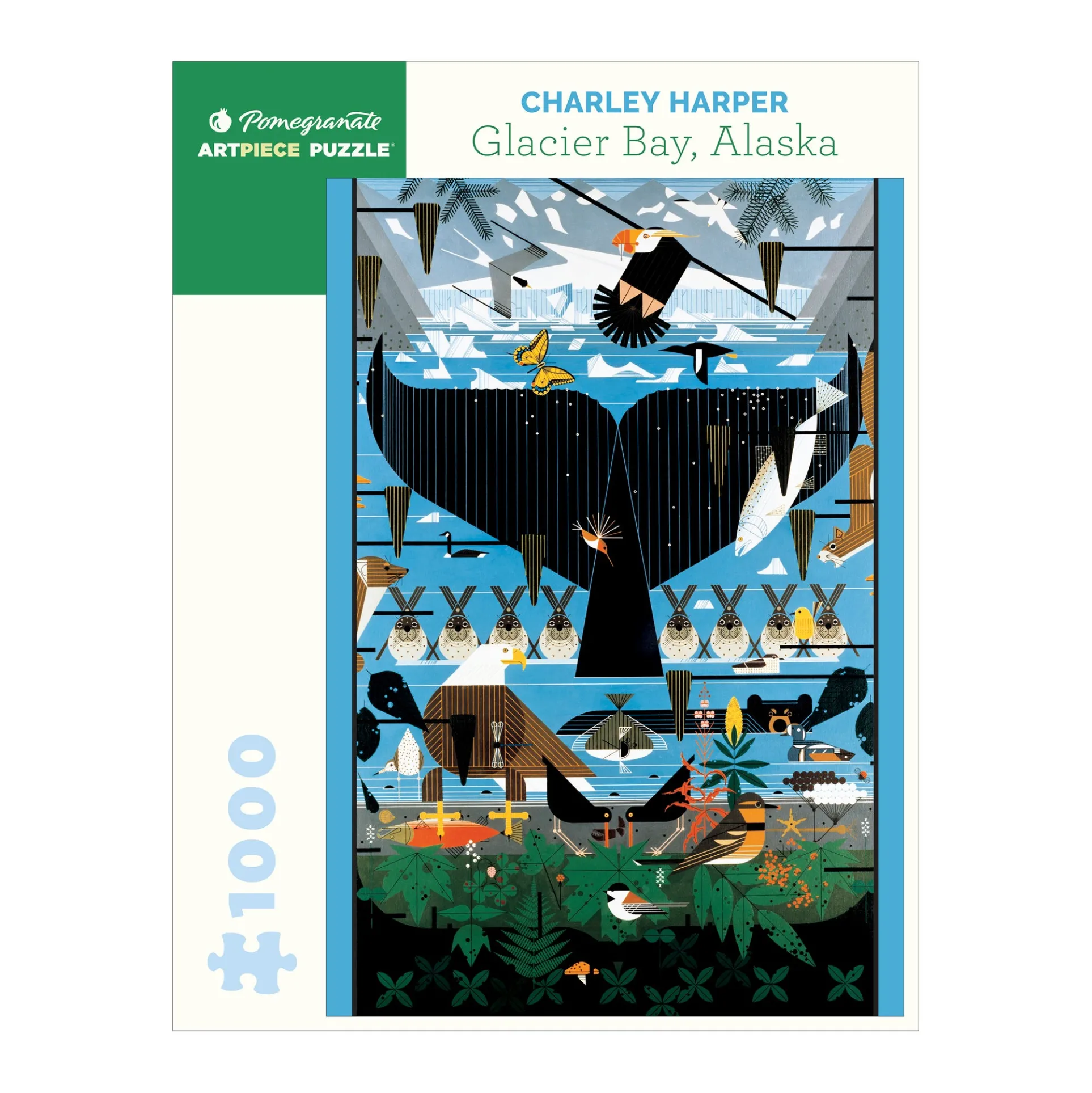 Pomegranate Charley Harper Glacier Bay Alaska Jigsaw Puzzle - 1000 pc