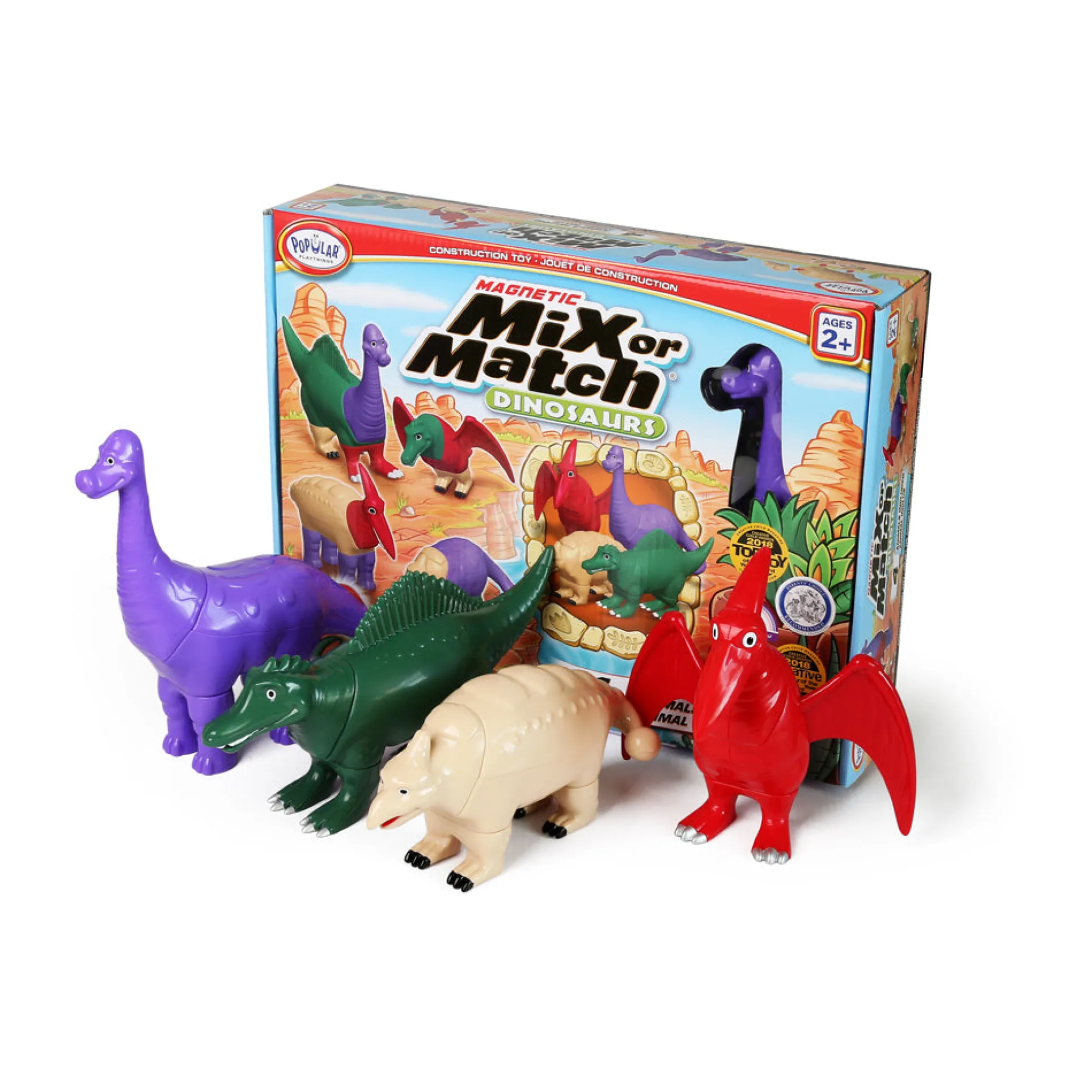 Popular Playthings Magnetic Mix or Match Dinosaurs Set #2 - Interactive Toy