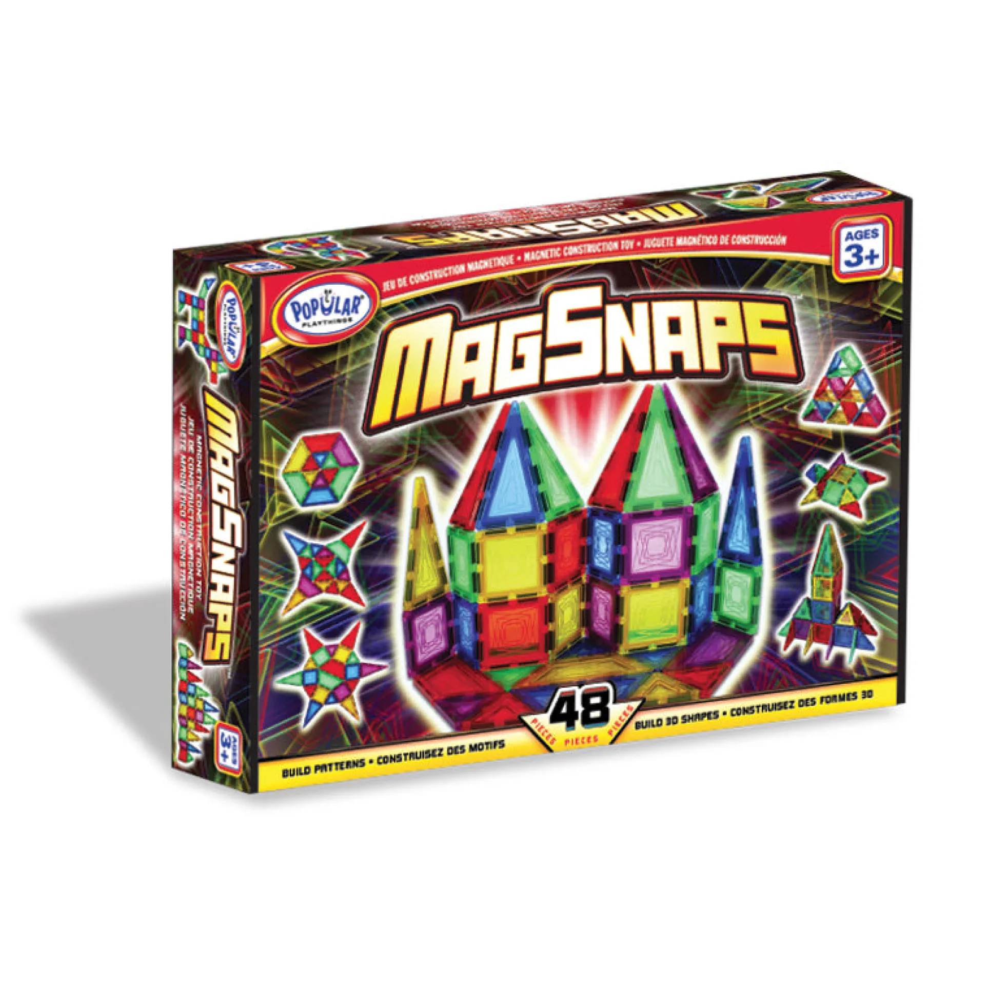 Popular Playthings MagSnaps 48-Piece Magnetic Building Set