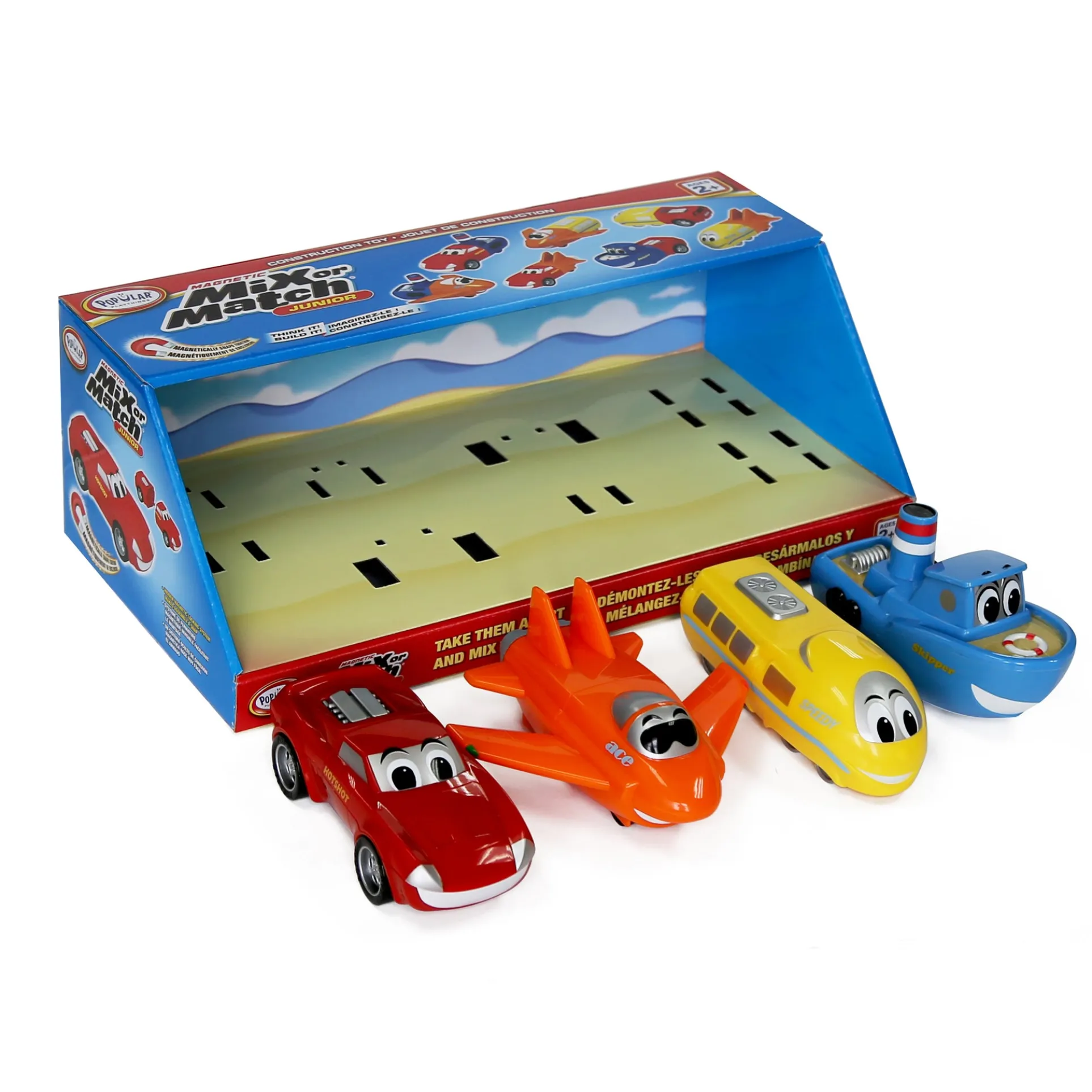 Popular Playthings Magnetic Mix or Match Junior Vehicle Set