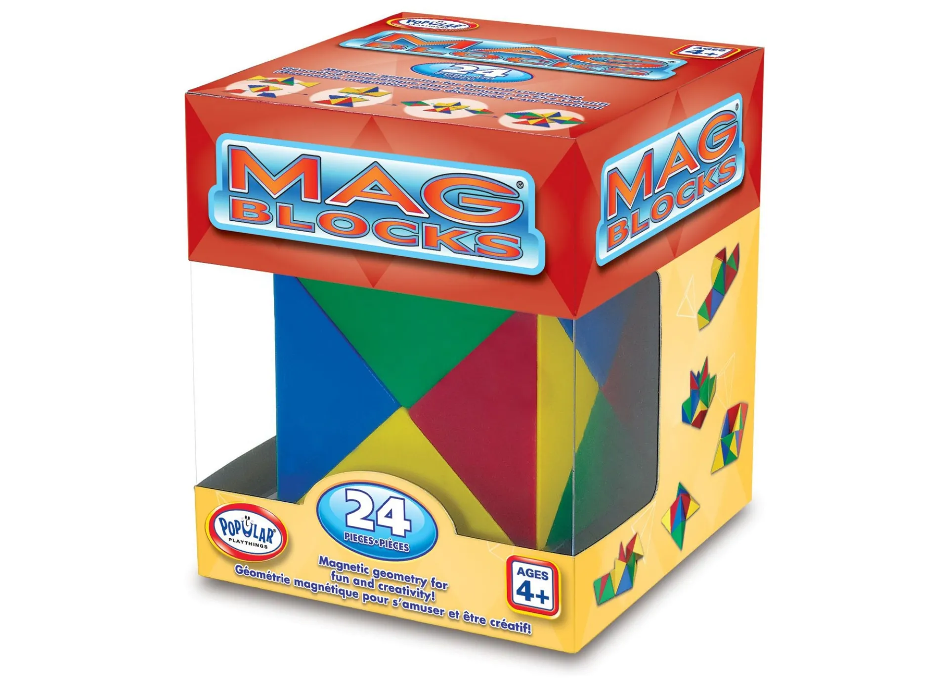 Popular Playthings Mag Blocks 24-Piece Magnetic Building Set