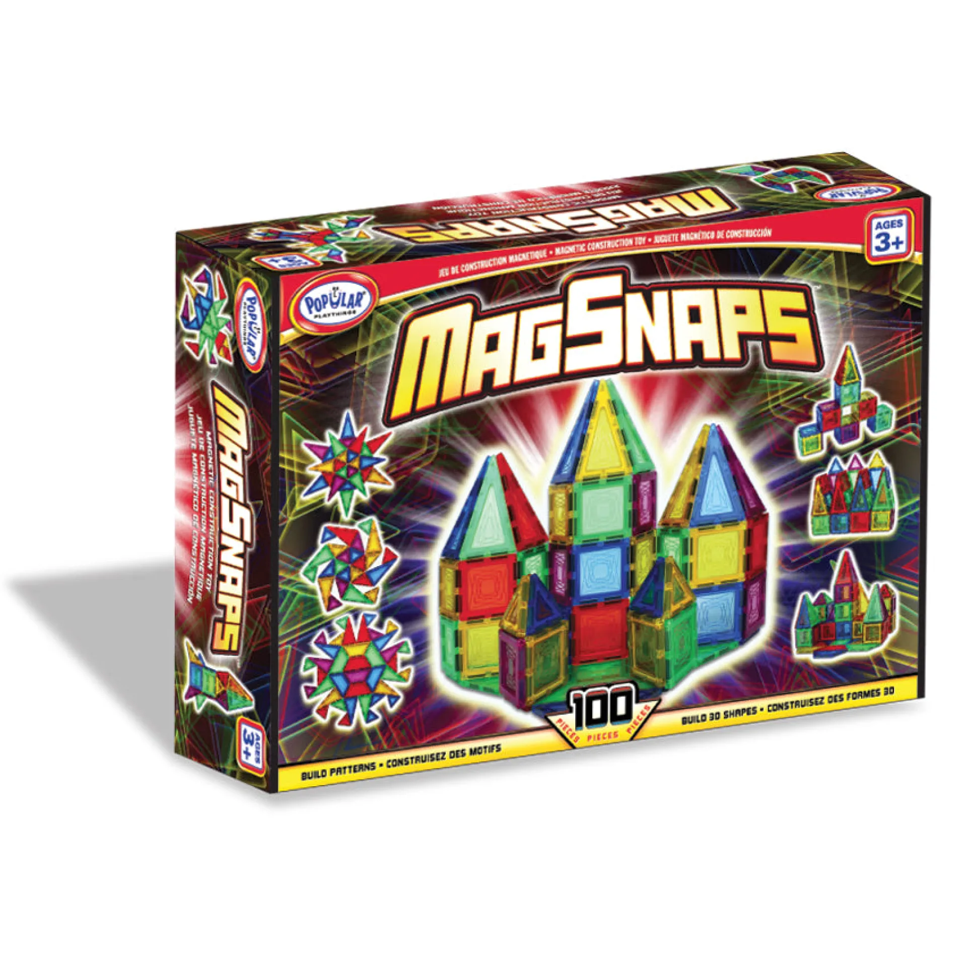 Popular Playthings MagSnaps 100 Piece Magnetic Building Set