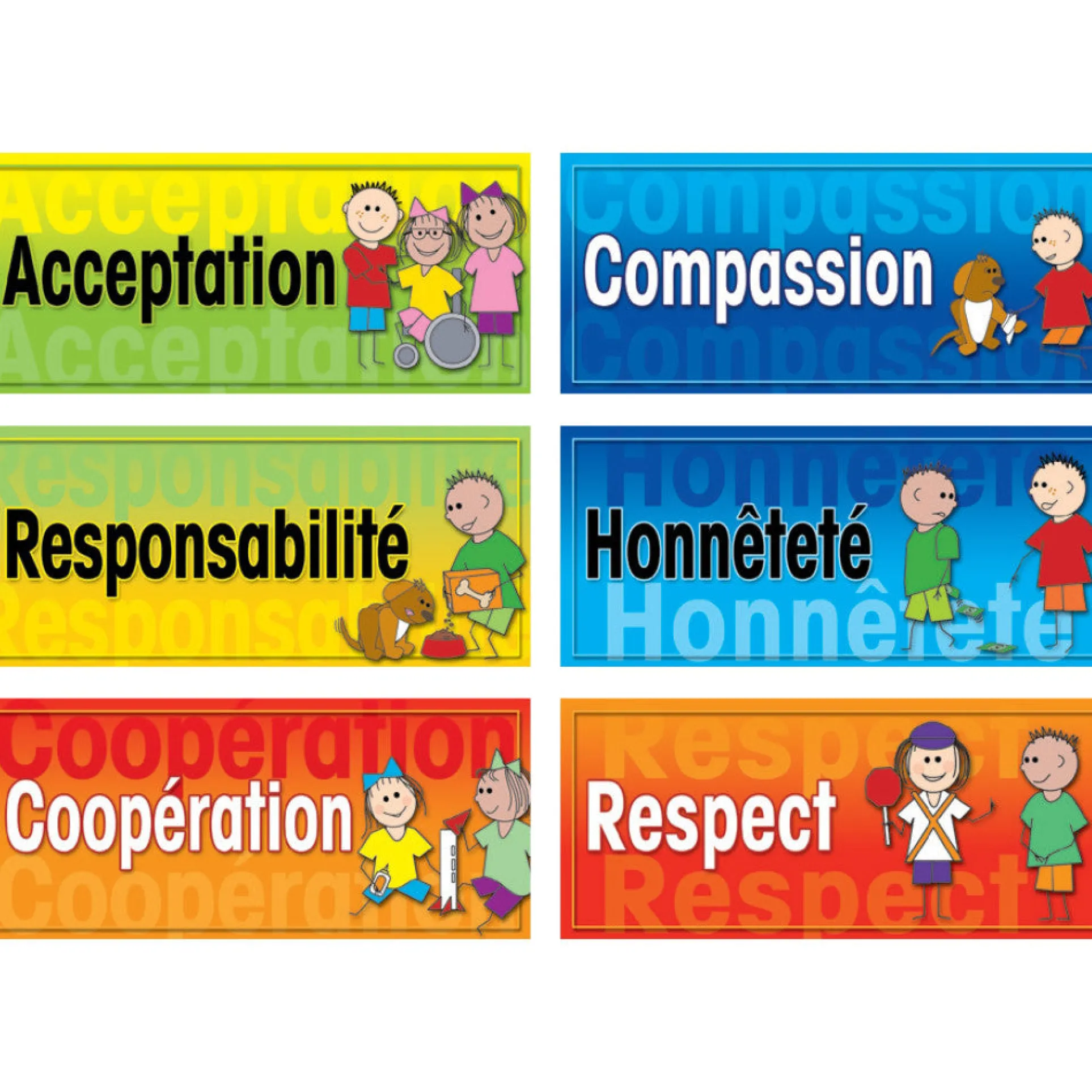 Poster Pals French Character 6-Piece Educational Poster Set