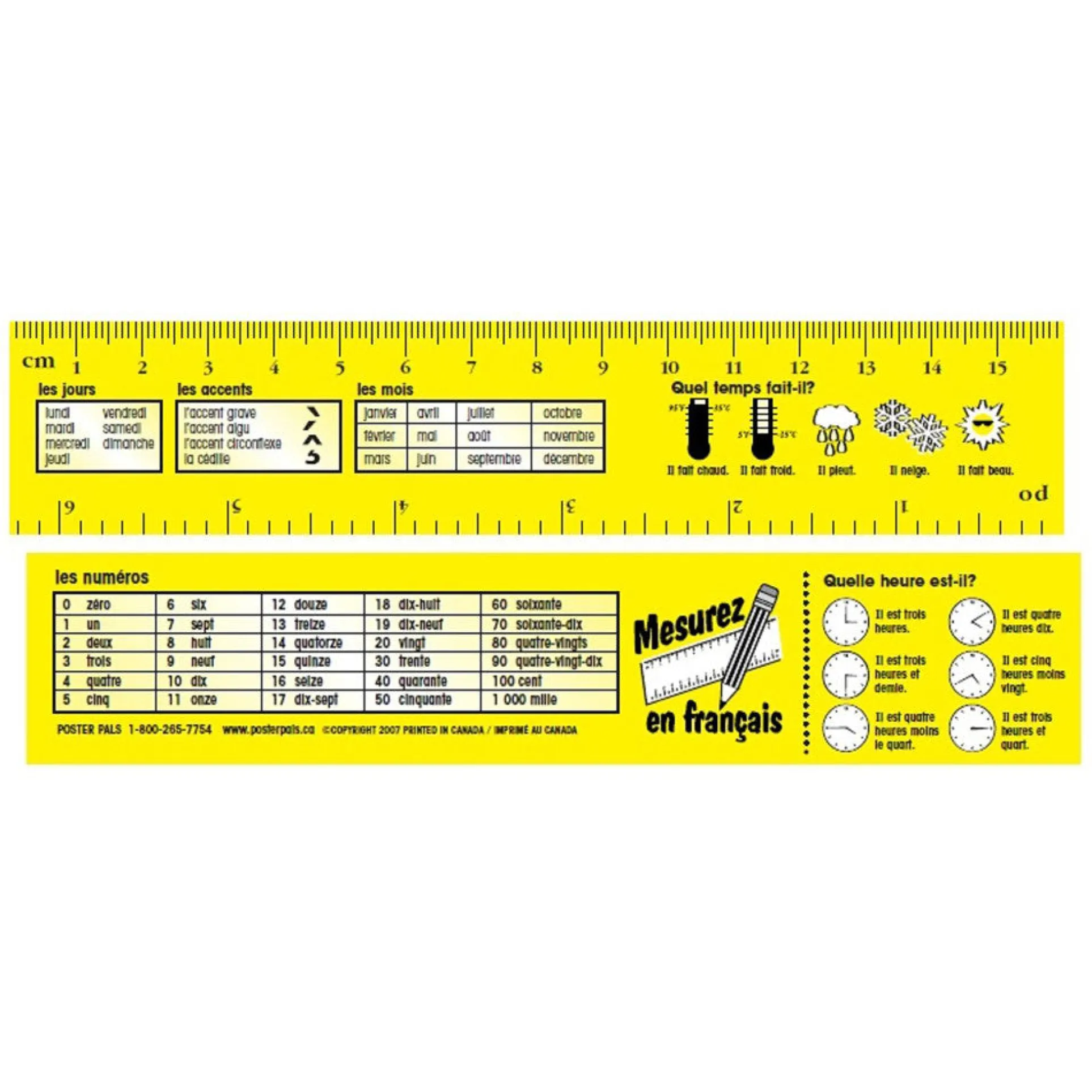 Poster Pals French Vocabulary Learning Bookmarks - 64-Pack Educational Tool