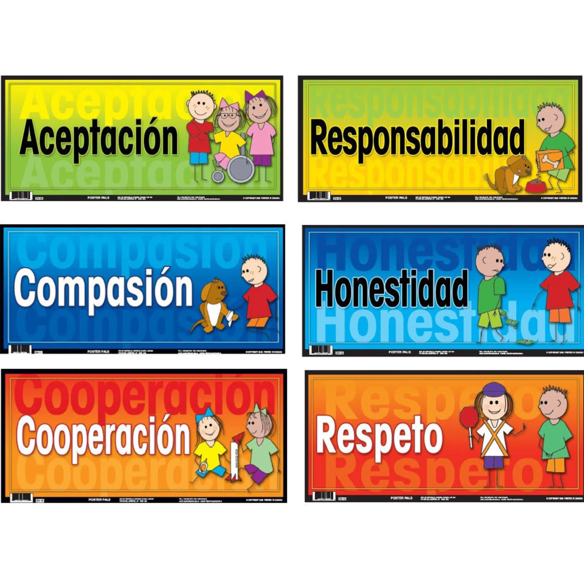 Poster Pals Spanish Character 6-Piece Educational Poster Set