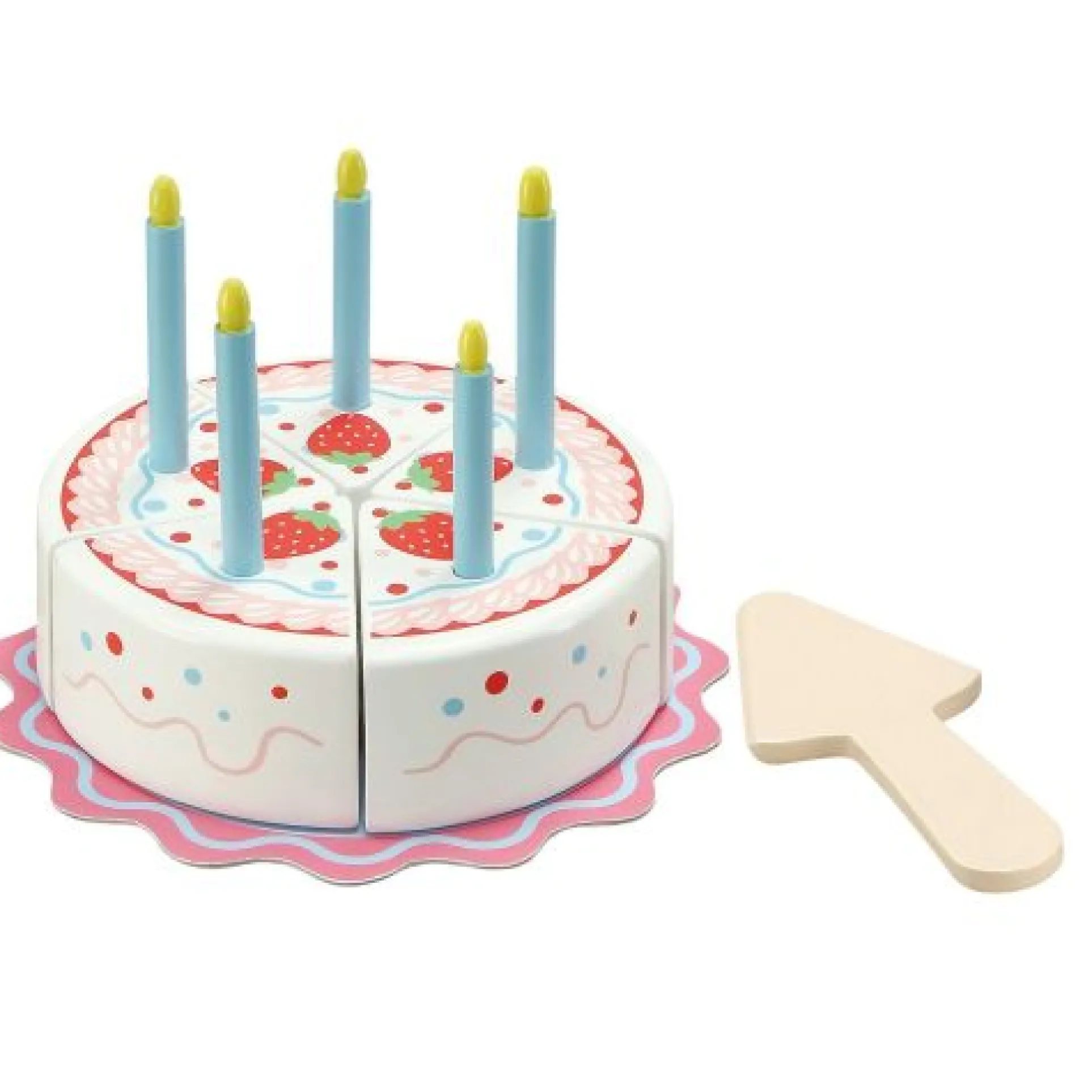 Charming Wooden Birthday Cake Set for Pretend Play