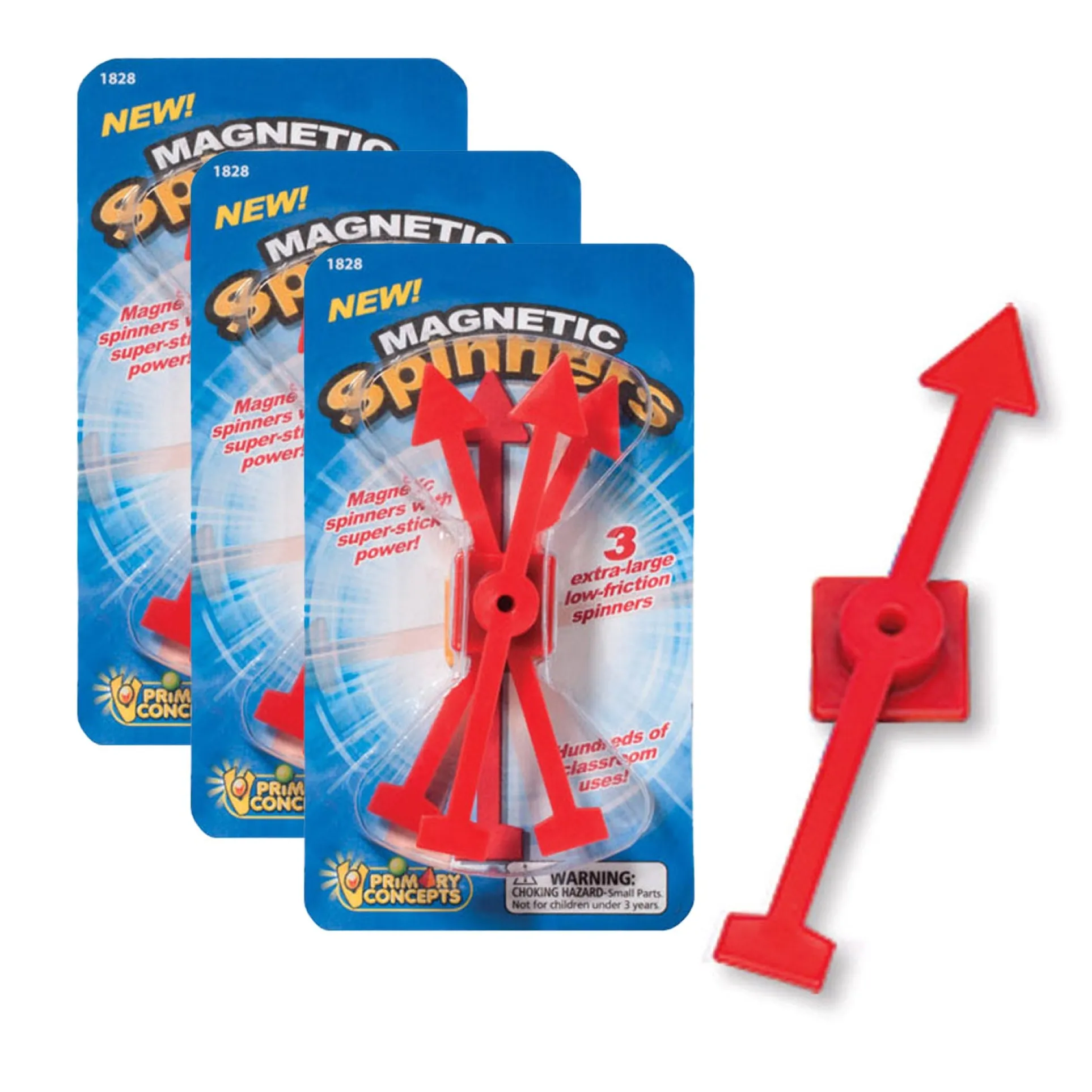 Primary Concepts Magnetic Spinners - Red - 3 Sets of 3