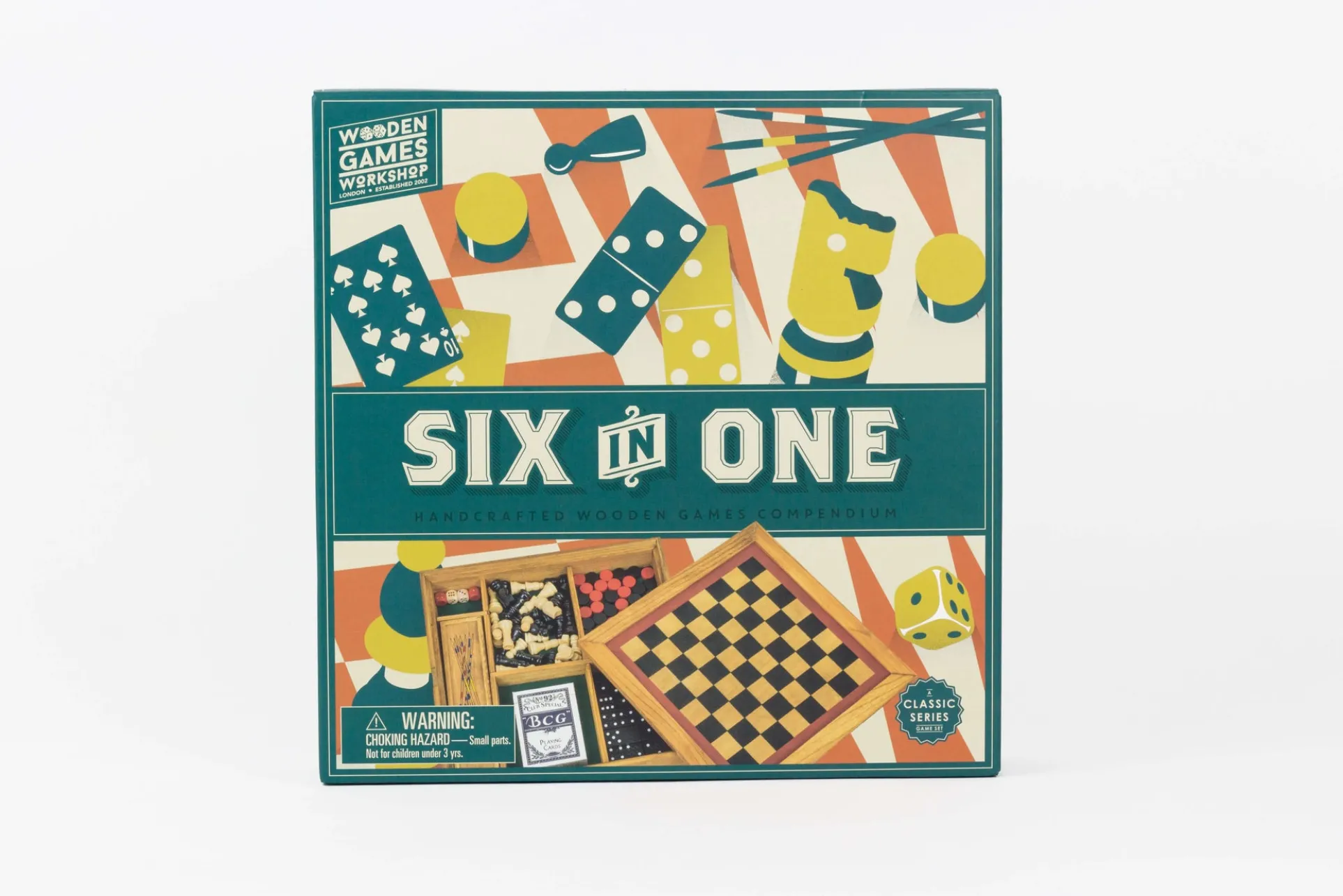 Professor Puzzle 6-in-1 Wooden Games Compendium