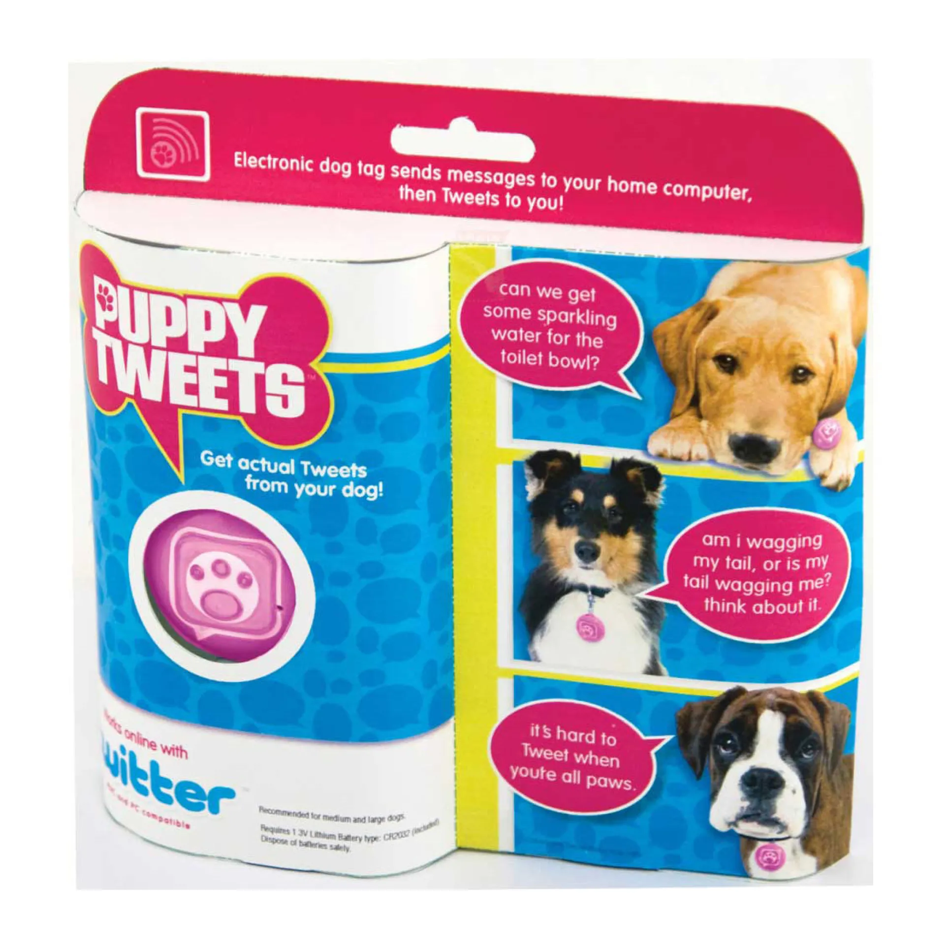 Puppy Tweets: Pink Interactive Dog Tag