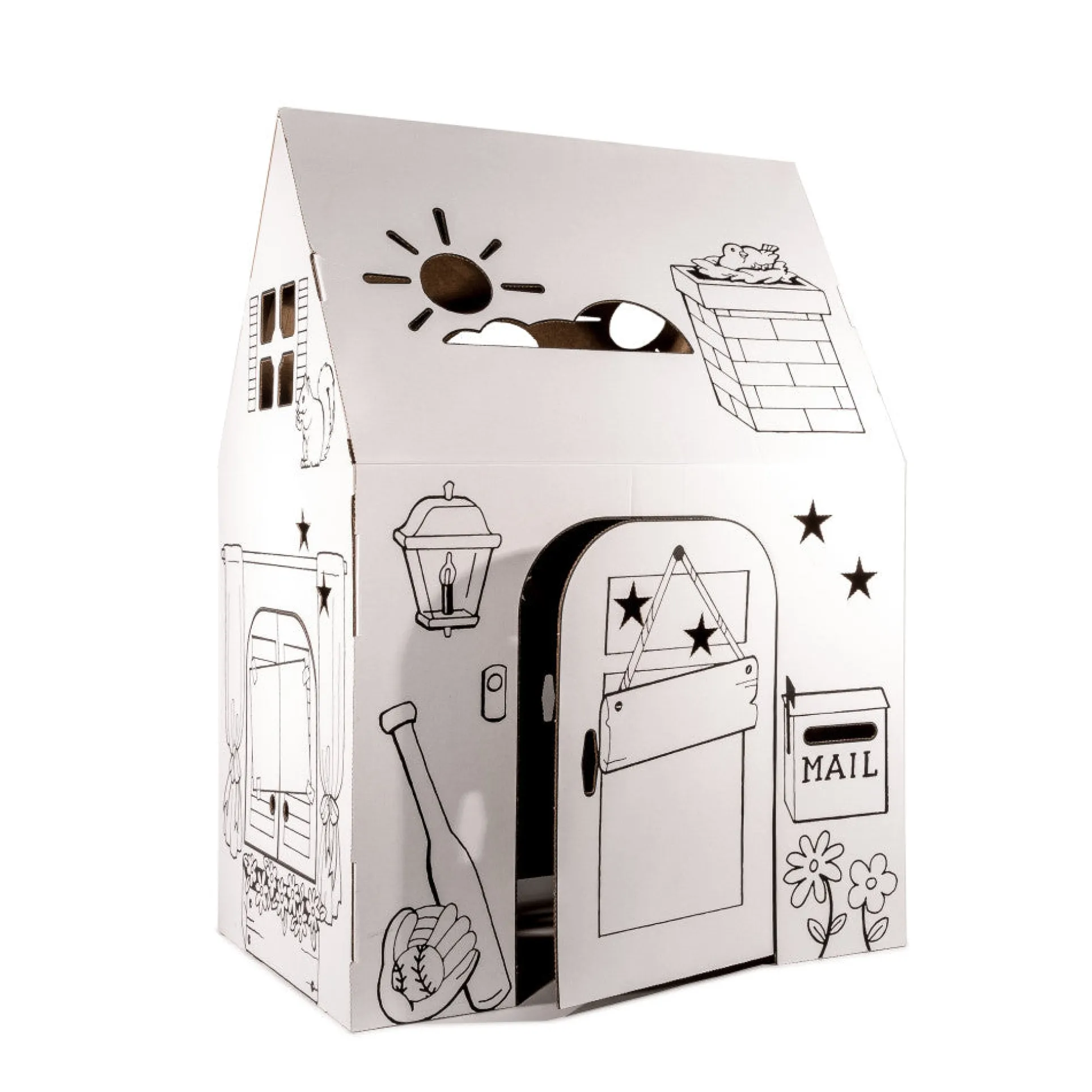 Easy Playhouse Clubhouse - Creative Cardboard Fort for Kids, Made in USA