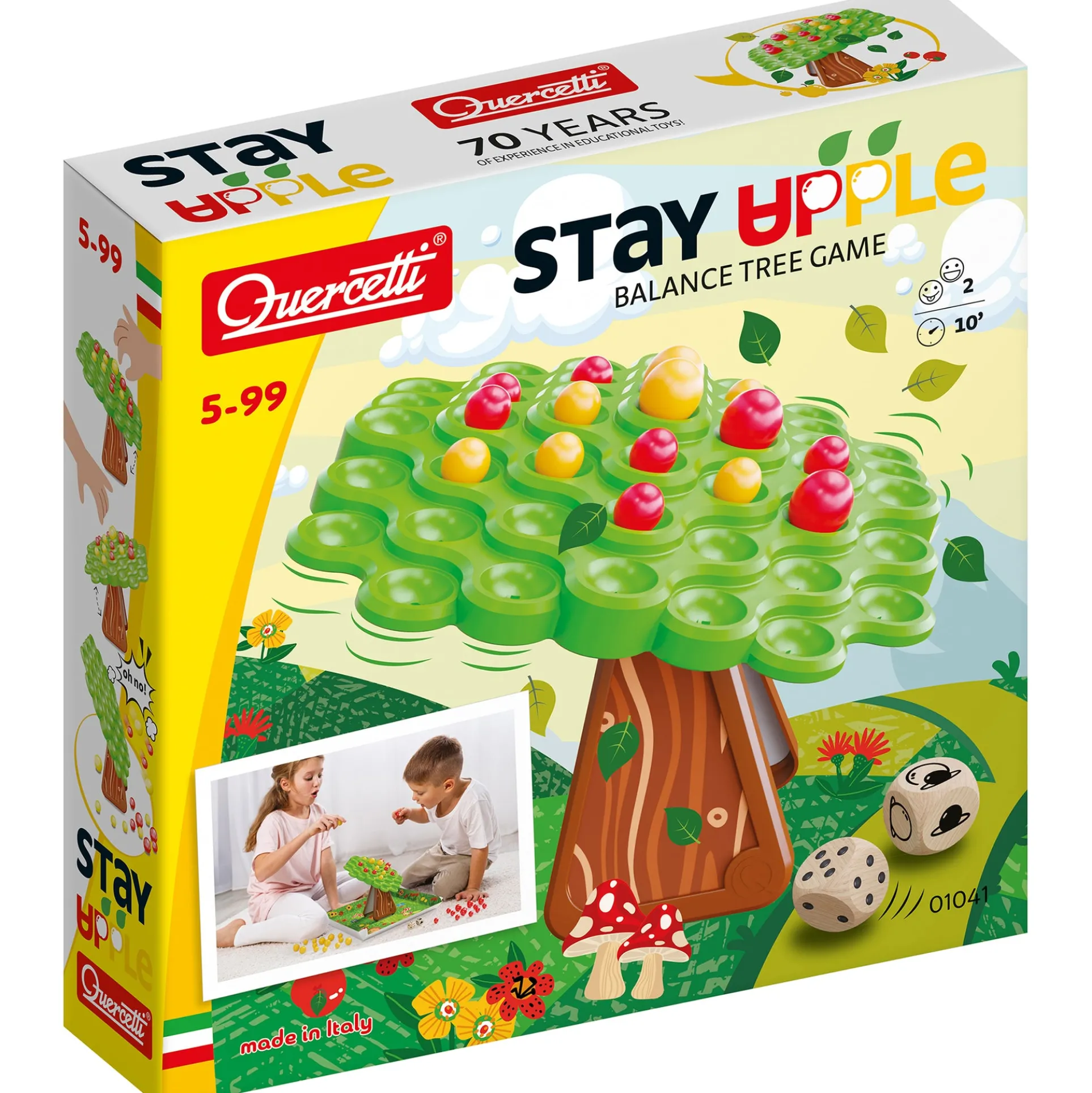 Quercetti Stay Apple Balance Tree Game - Weight Mastery - Colorful Fun for Kids 5+