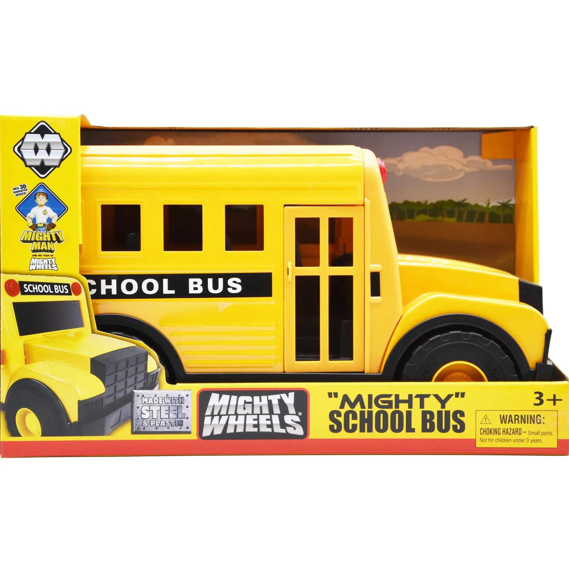 Mighty Wheels 16" Yellow School Bus with Interactive Doors