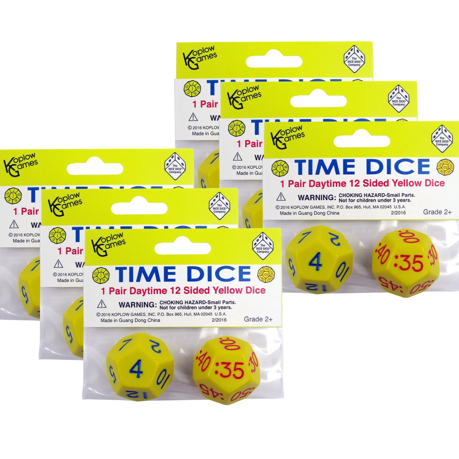Koplow Games Time Dice Jumbo Duo Pack, 6 Sets
