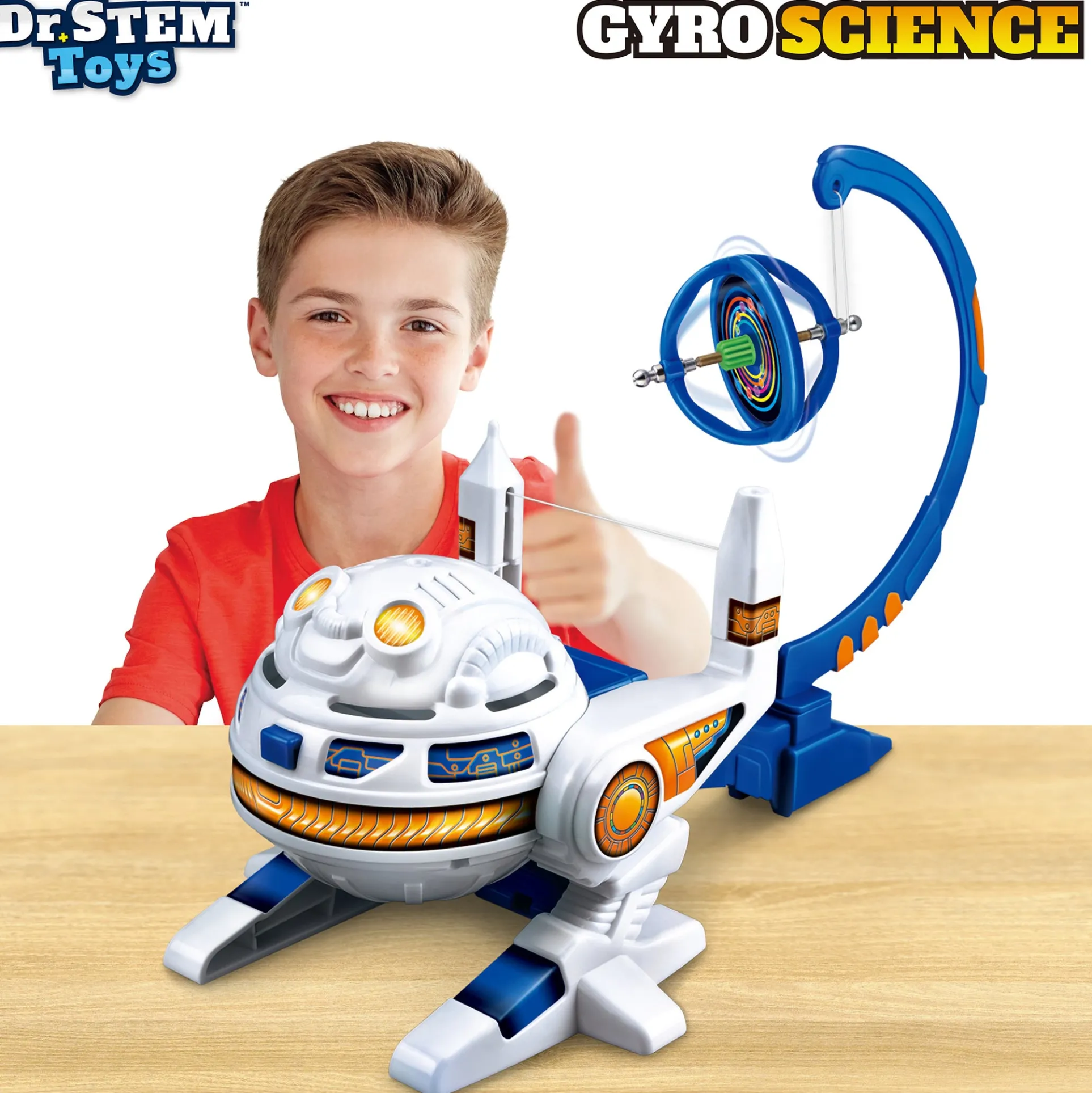 Dr. STEM Gyro Science 40-Piece Kit - Gyroscope Stunts & Auto Spin for Kids 8+
