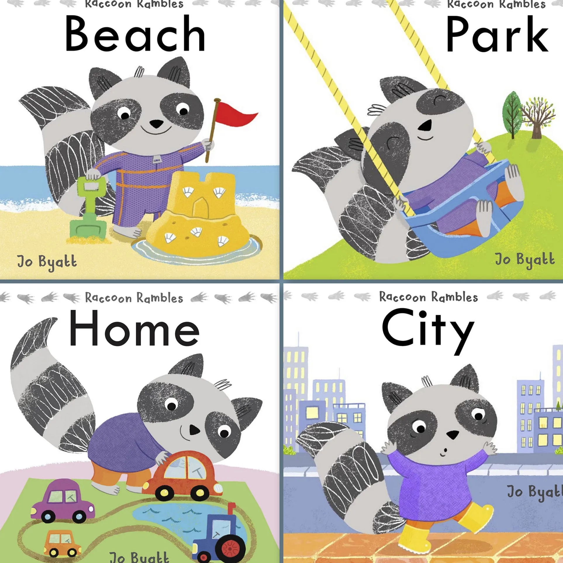 Raccoon Rambles 4-Book Adventure Set for Toddlers