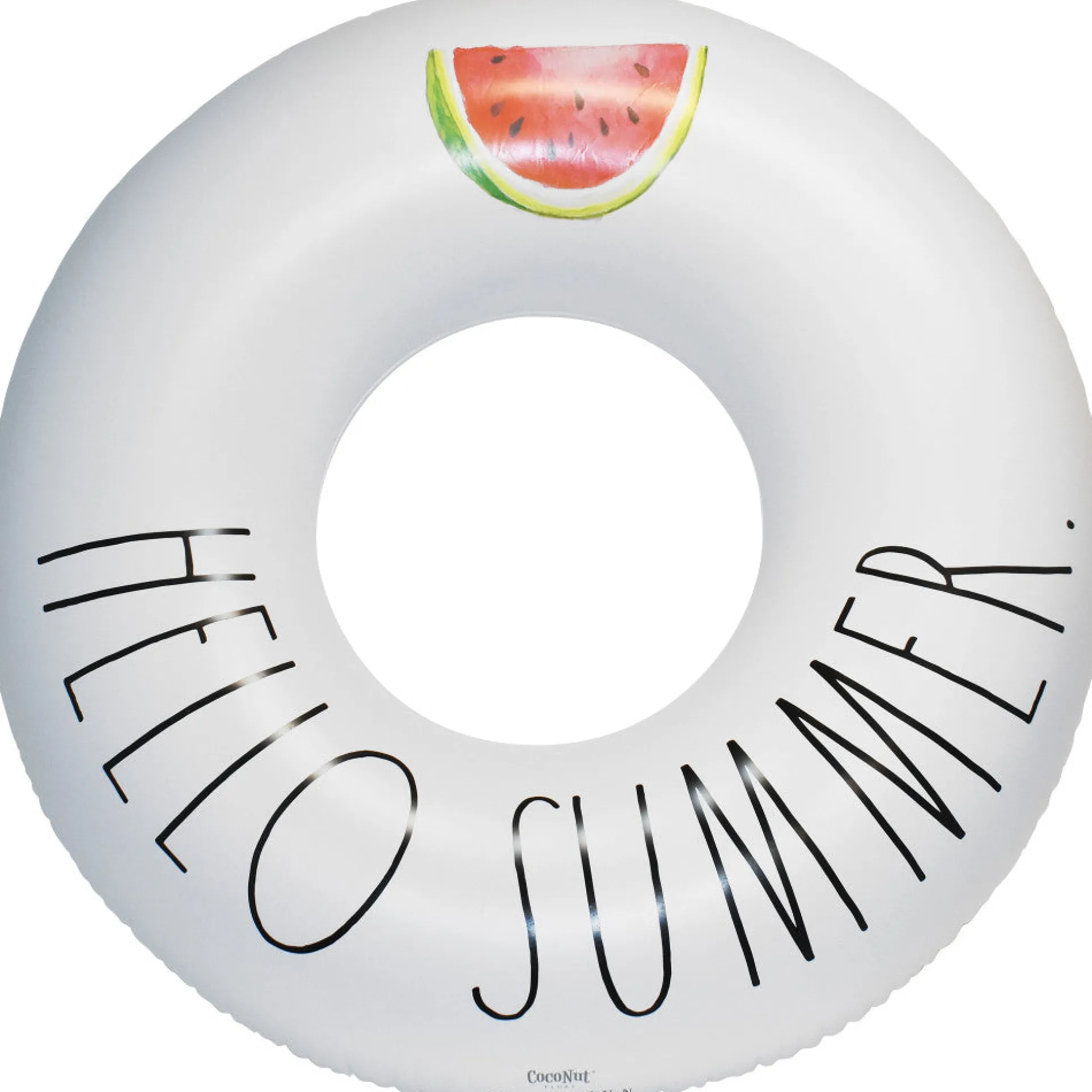 Rae Dunn Hello Summer 48" Inflatable Ring Float - Durable Anti-Leak Design