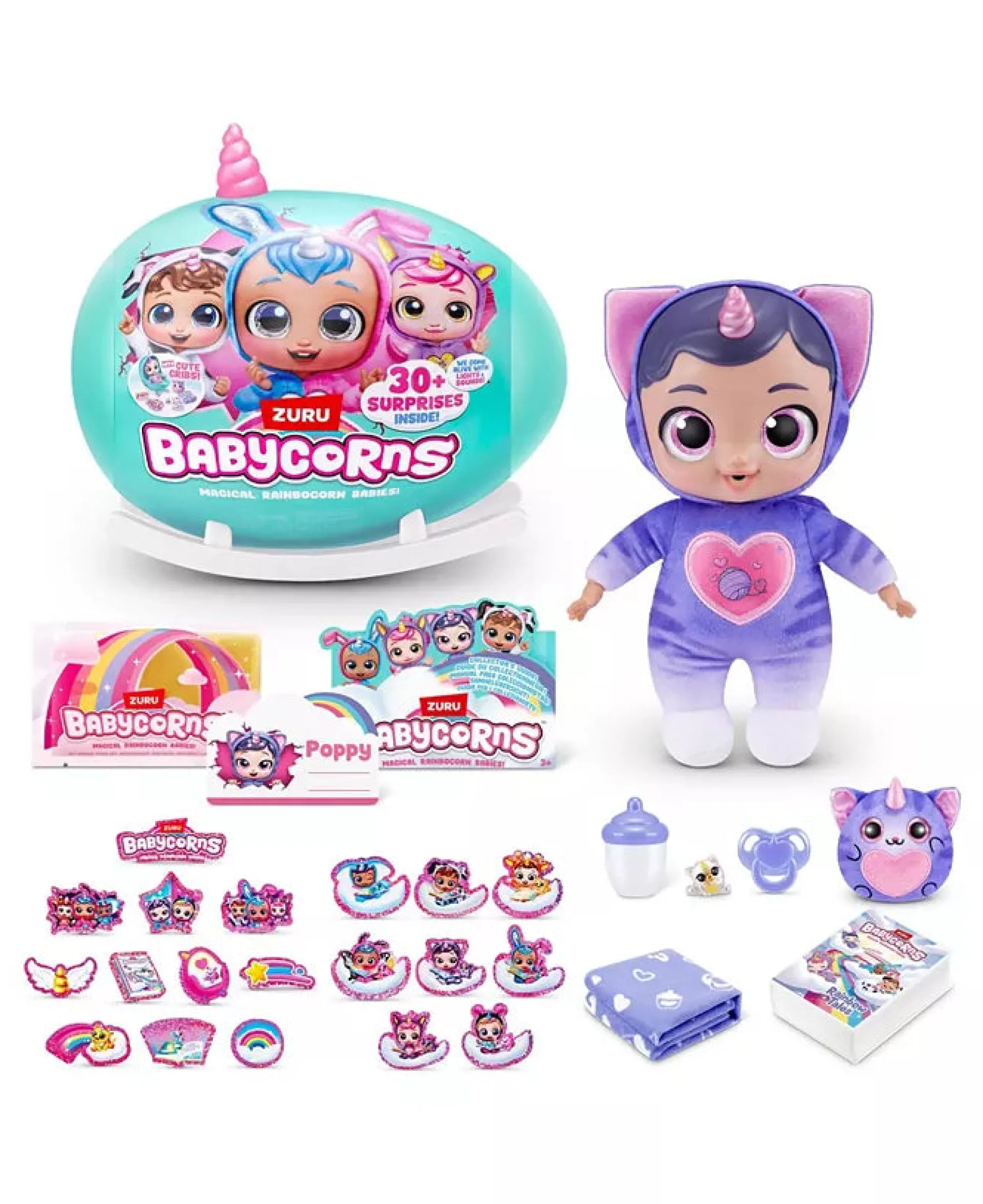 Rainbocorns Babycorn Surprise 12 inch Interactive Plush - Collectible Bowie