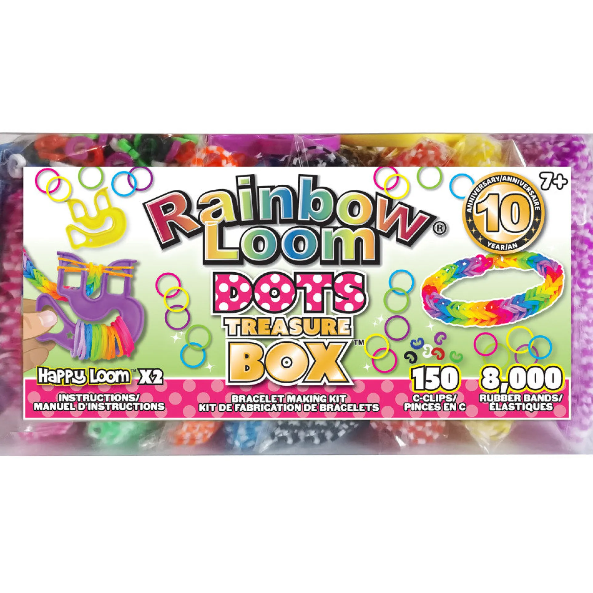 Rainbow Loom Dots Treasure Box Rubber Band Crafting Kit