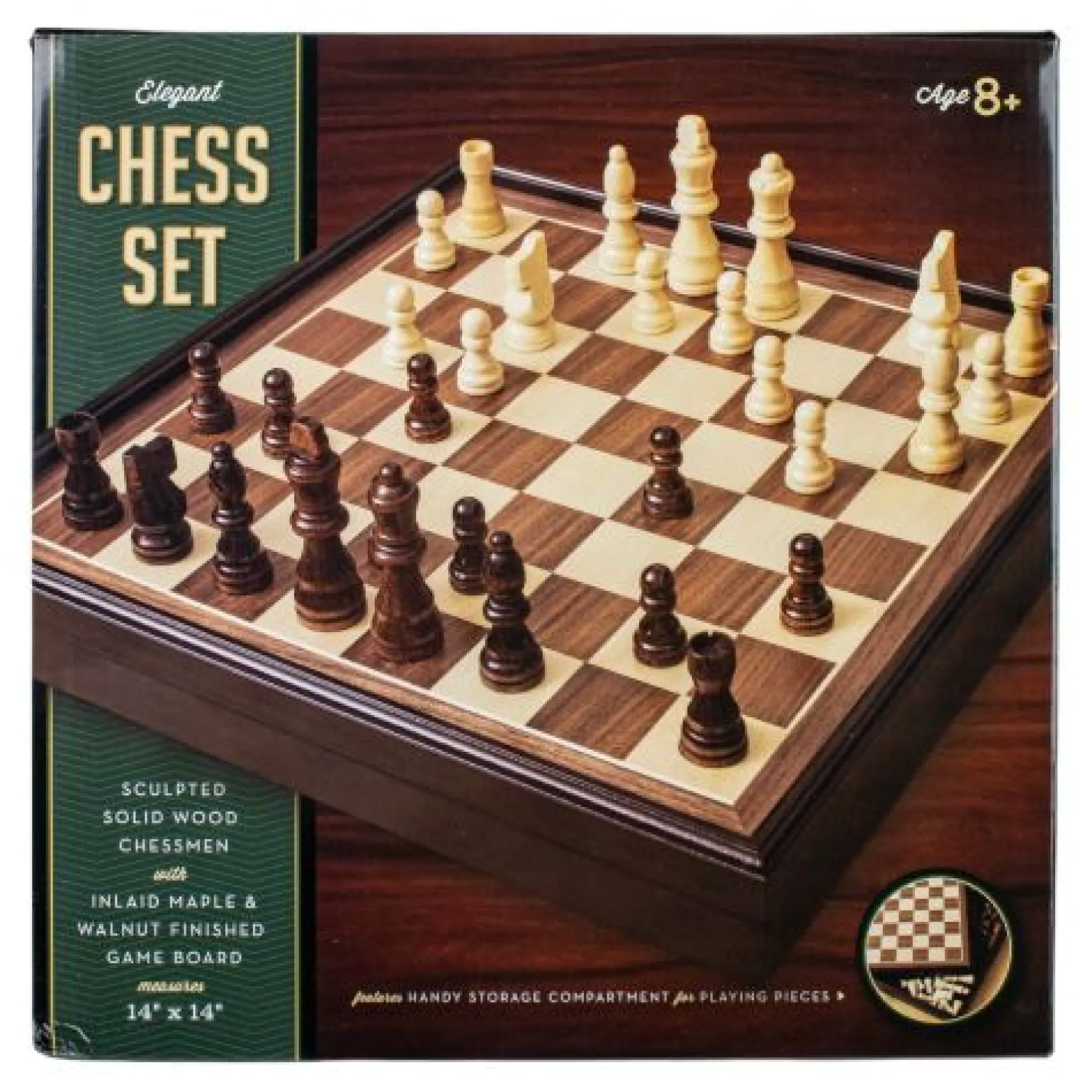 Regal Maple & Walnut Wooden Chess Set Deluxe